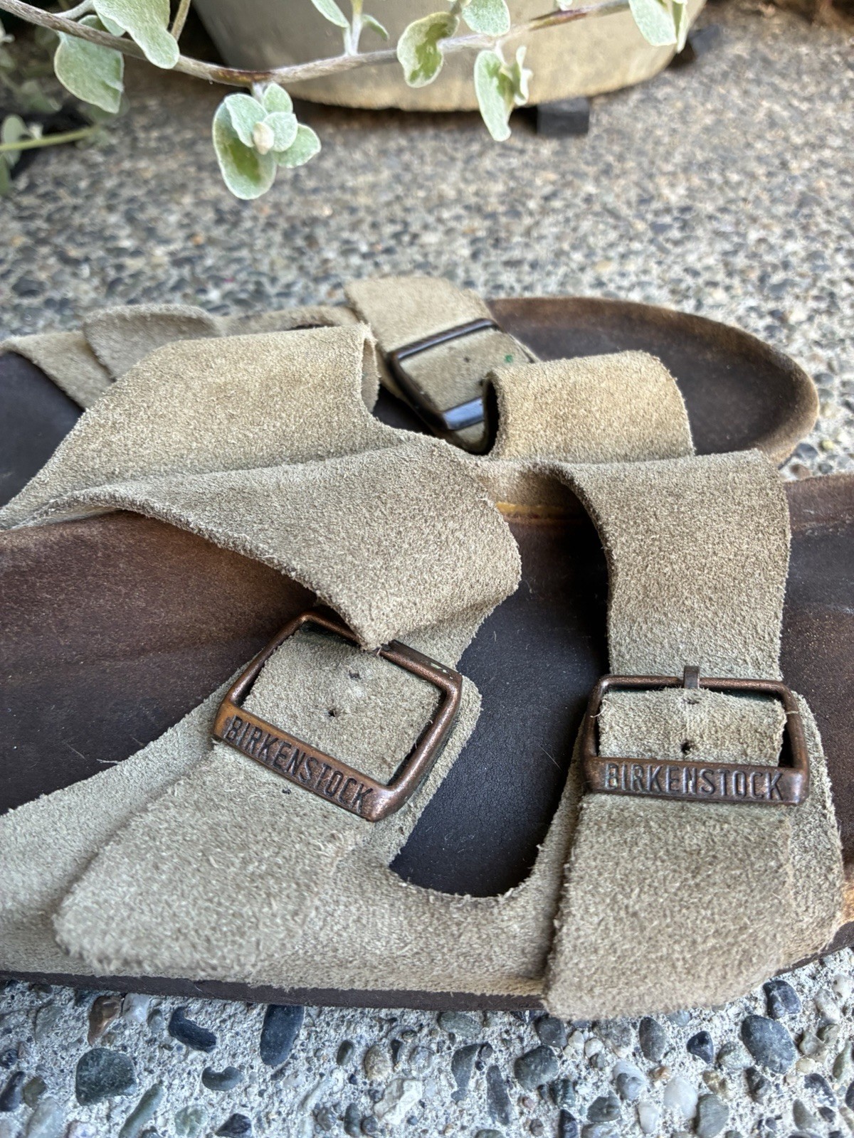 Birkenstock Arizona Brown Suede Leather Soft Footbed Sandals Size 39 US 8