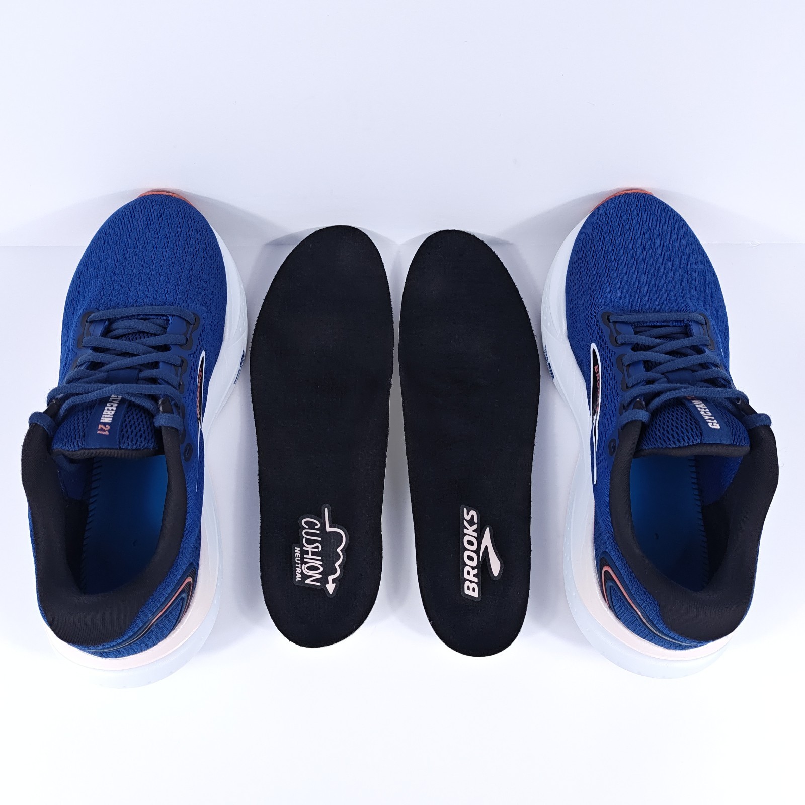 Brooks Glycerin 21 Womens 9.5 Wide Neutral Max Cushion Road Running Shoes Blue