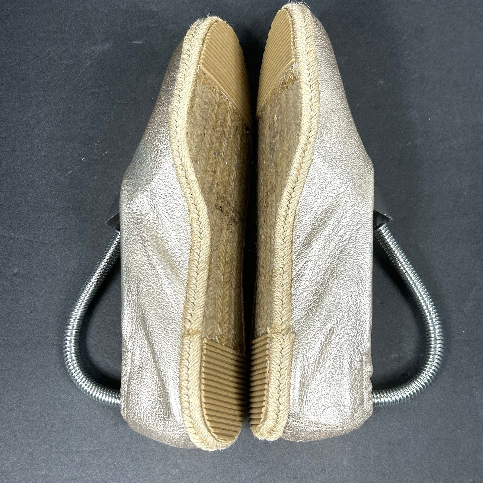Pedro Garcia SEE PHOTOS Size 36 US 6 GOLD LAME Espadrille Flats NEW Hilaria $495
