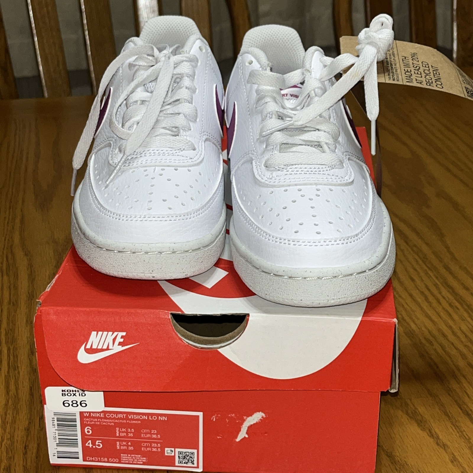 Nike Court Vision Low NN Women SZ6 Casual Shoes DH3158-500 Cactus Flower PinkNew
