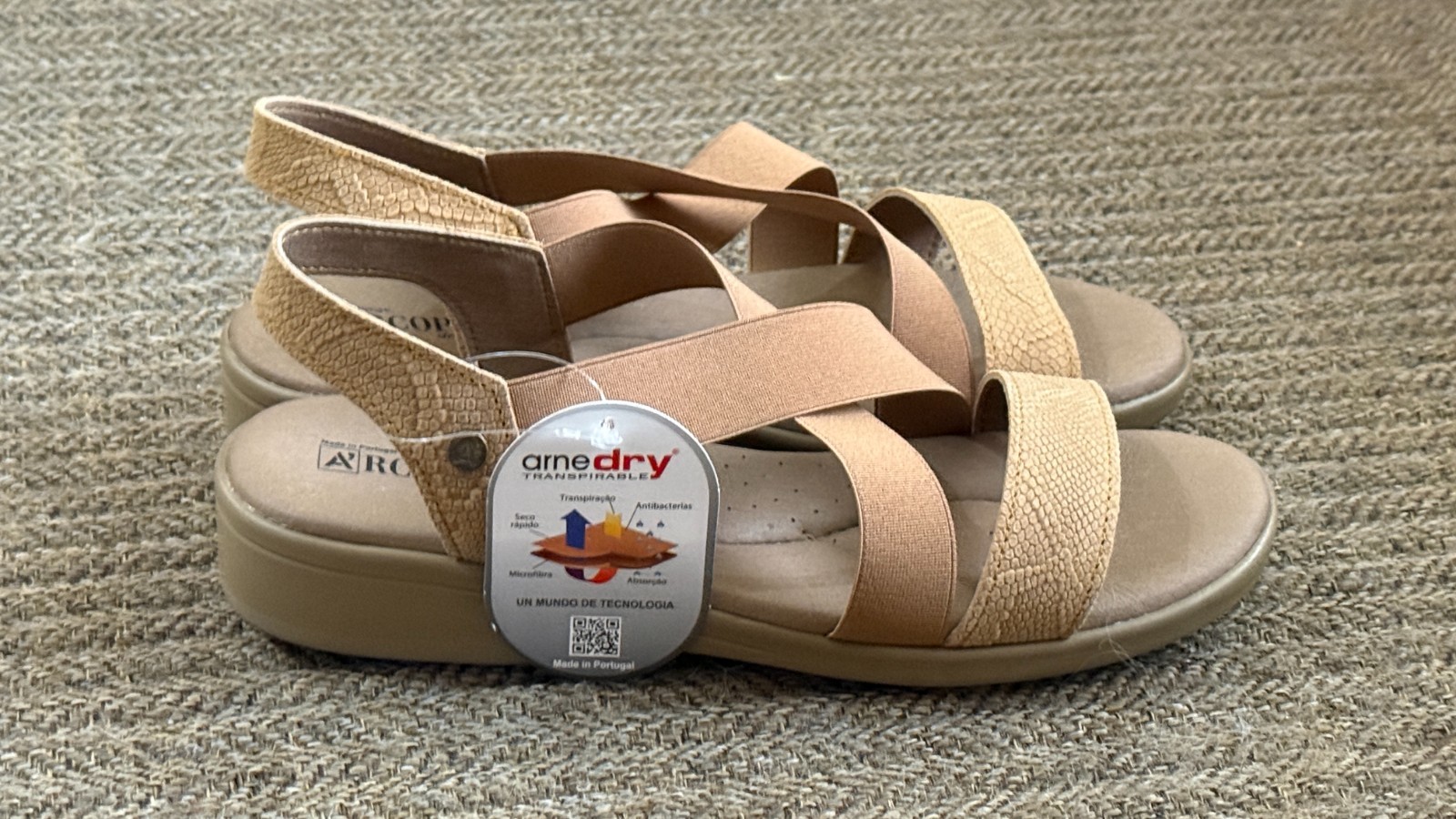Arcopedico Monterey Sandals Shoes Womens Size US 7 EU 38 Suede Strappy Biscuit