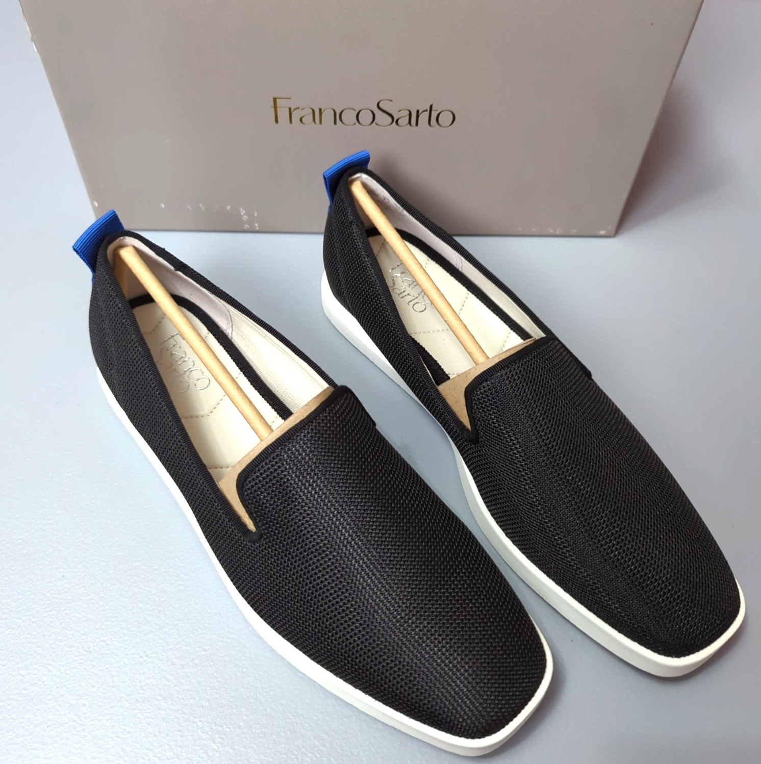 Franco Sarto Womens Boston 3 Mesh Slip On Loafers Black – Size 9.5 Medium (B,M)