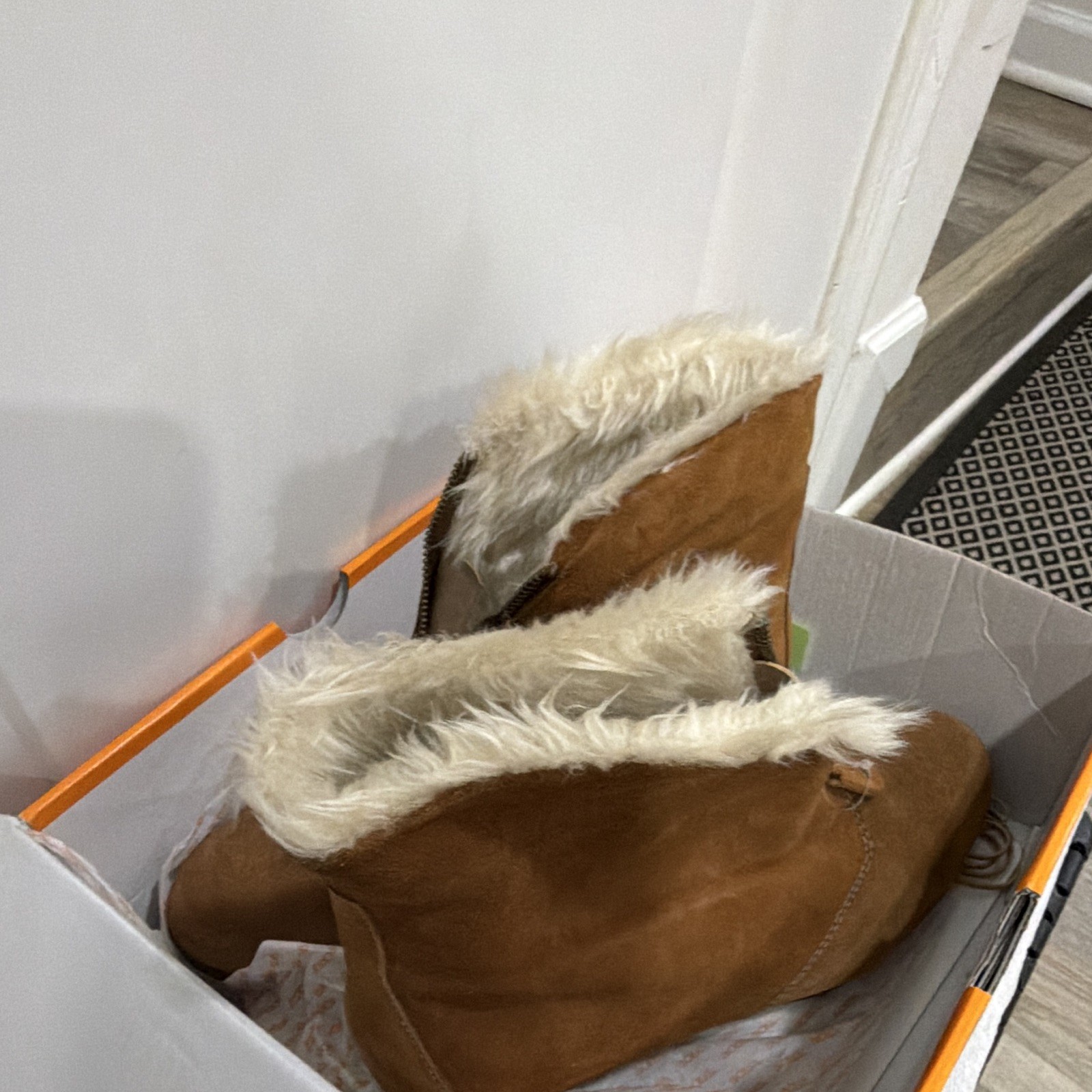Sporto Capri Brown Waterproof Faux Fur Trim Zip Ankle Boots Women’s US 12M