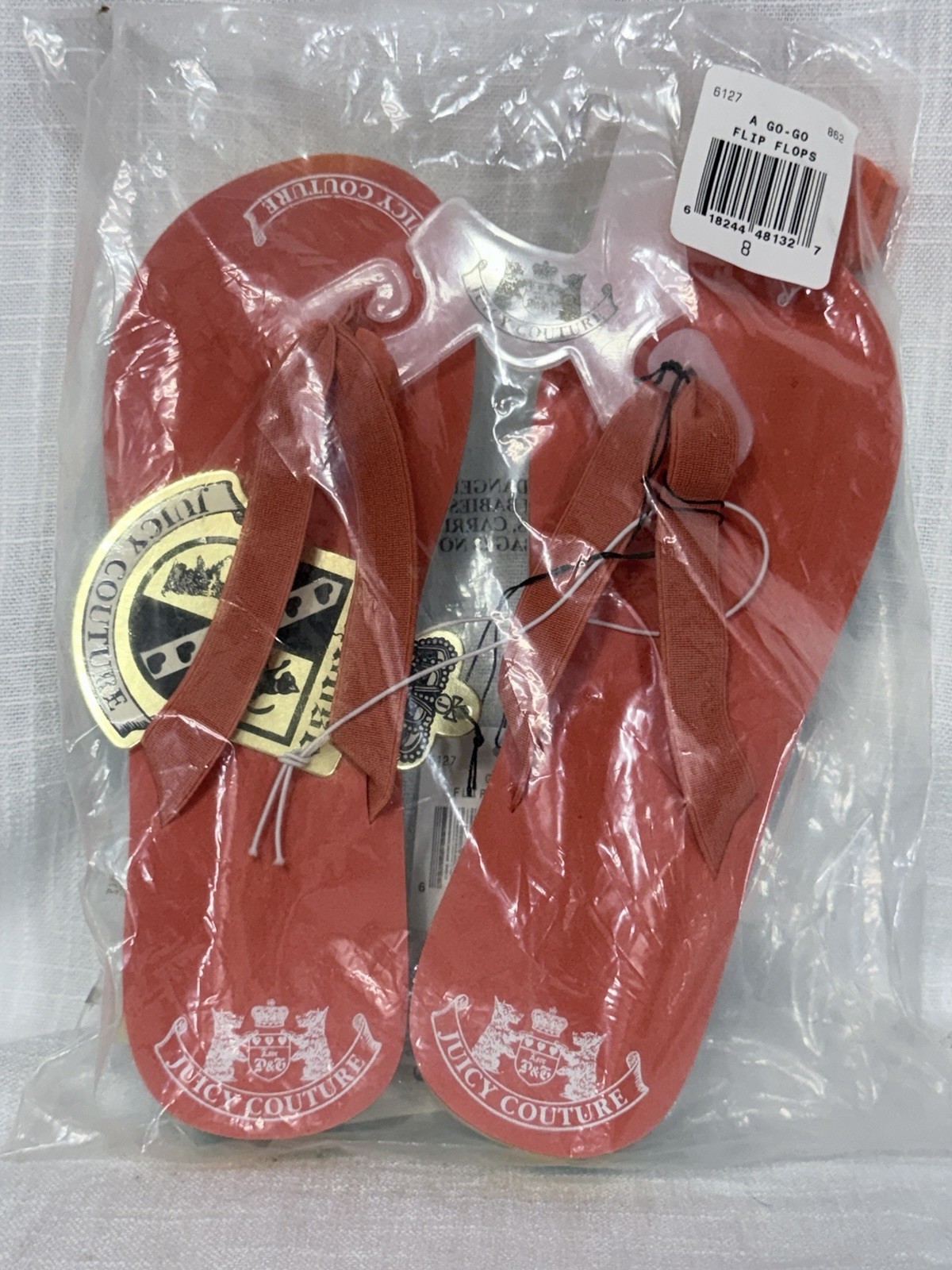 Juicy Couture colorful multi-layer flip-flops. NWT Sealed Bag Size 8