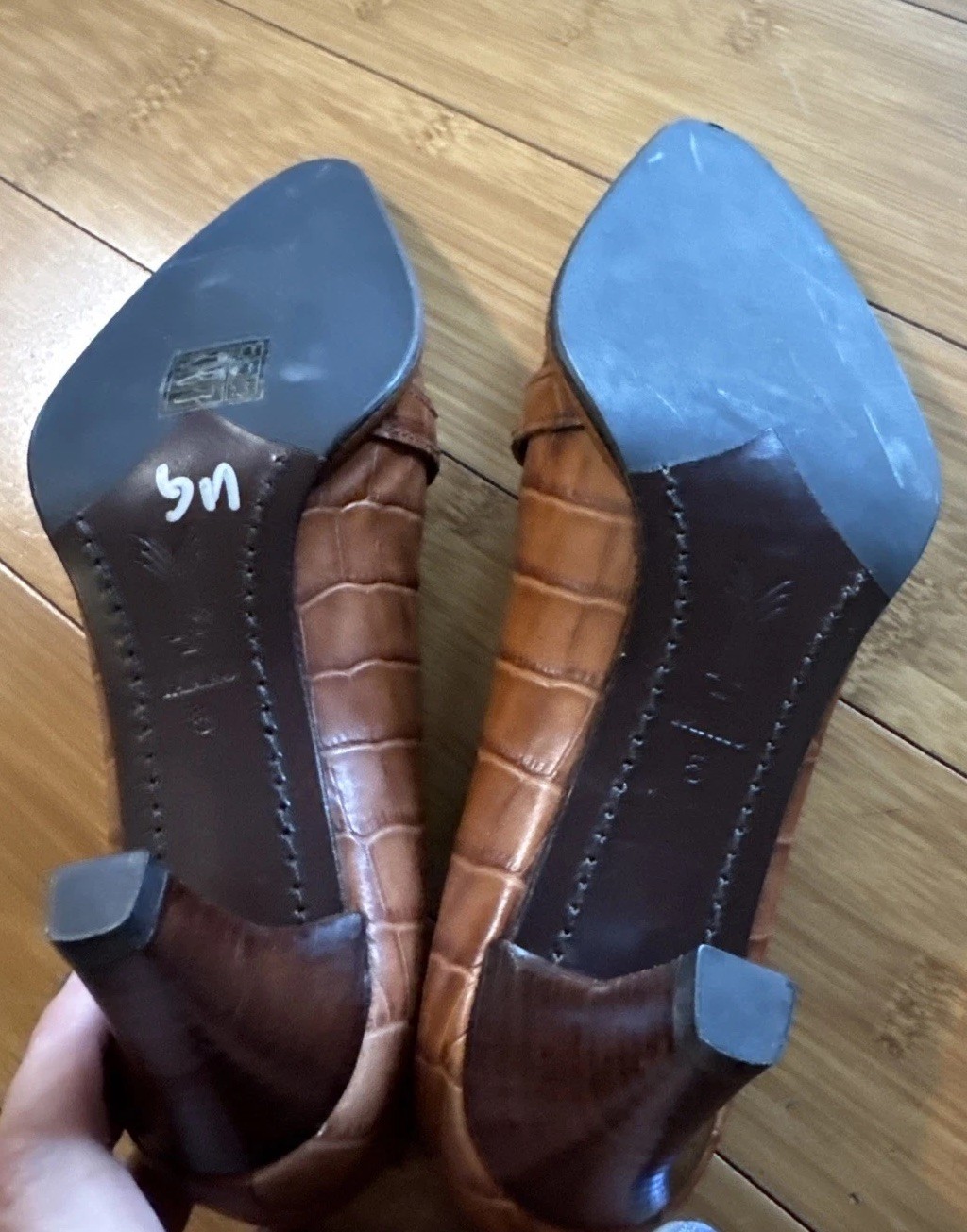 YANKO women’s size 5 designer brown leather pumps heels handmade in Spain