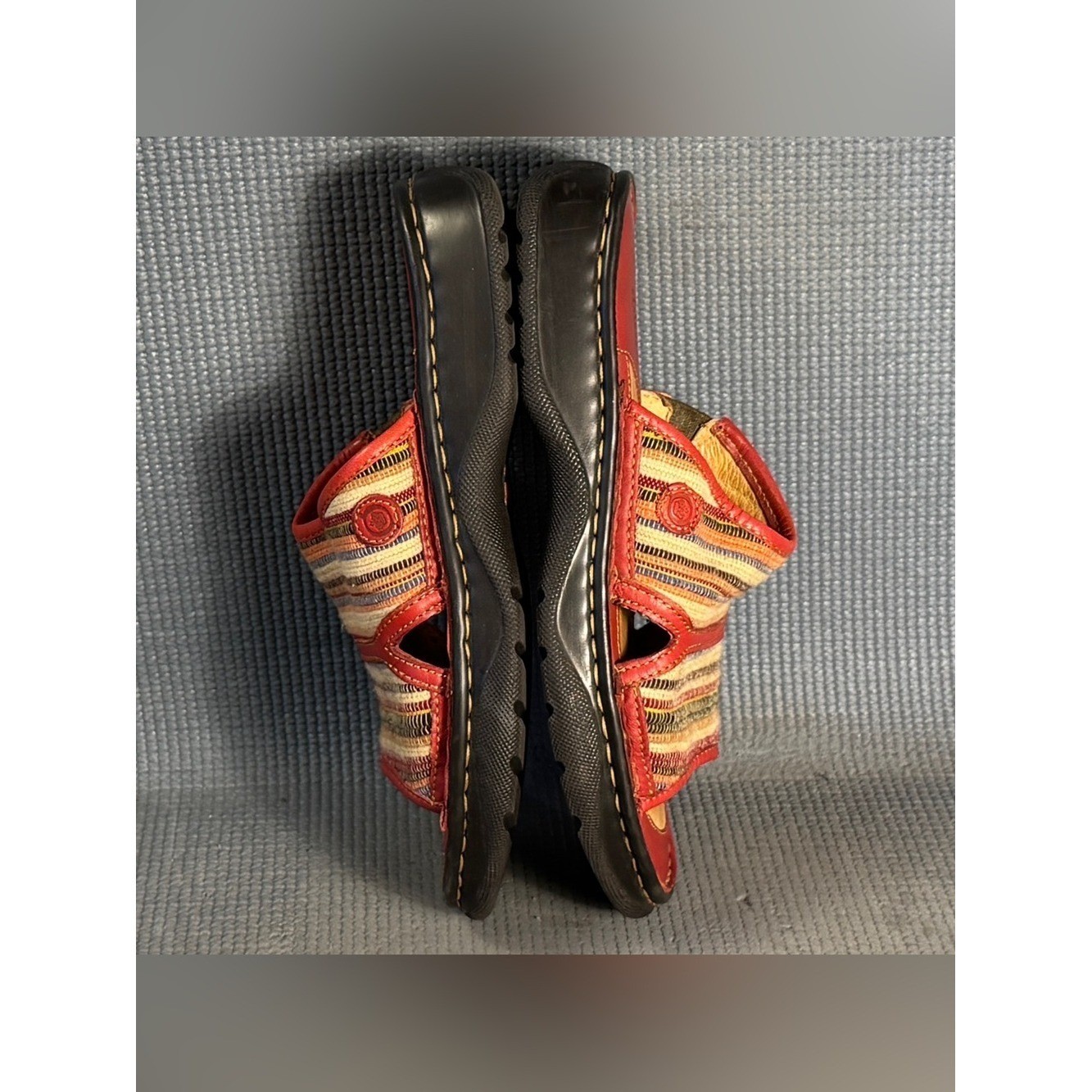 BORN Women’s Textile Leather Sandals Red Size 8 US 39 EU