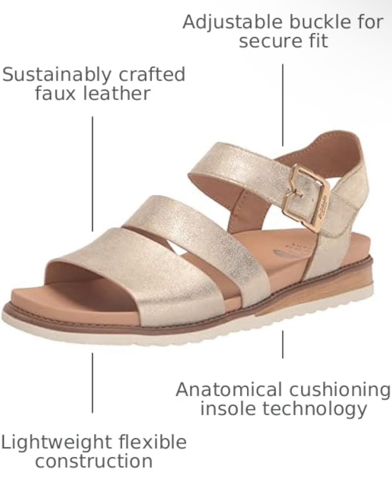 Dr. Scholl’s Island Glow Sandals (Women’s 6.5) Strappy Flat Buckle Comfort Shoes