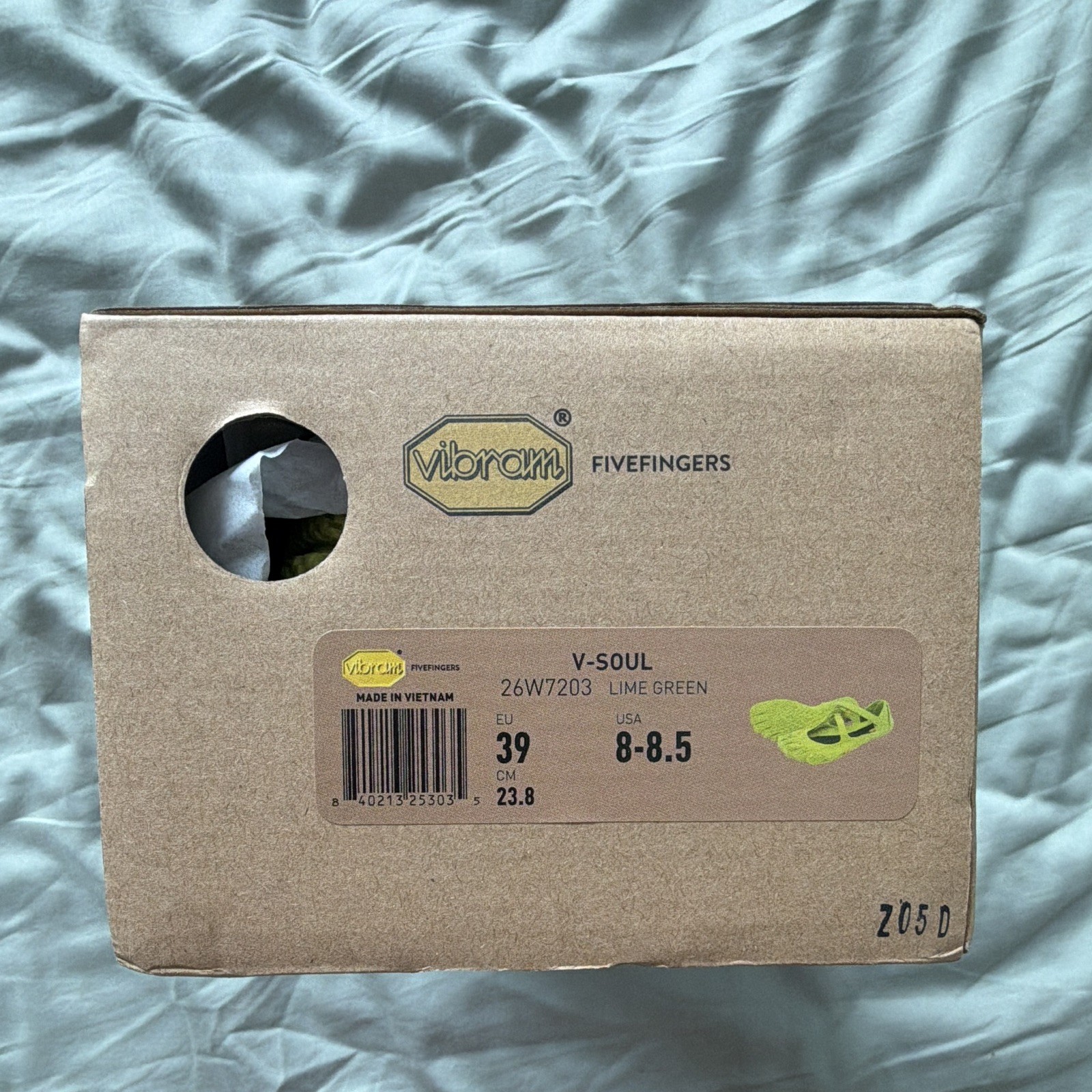 Vibram FiveFingers V-Soul Minimalist Toe Sneaker Green 26W7203 Hook & Loop