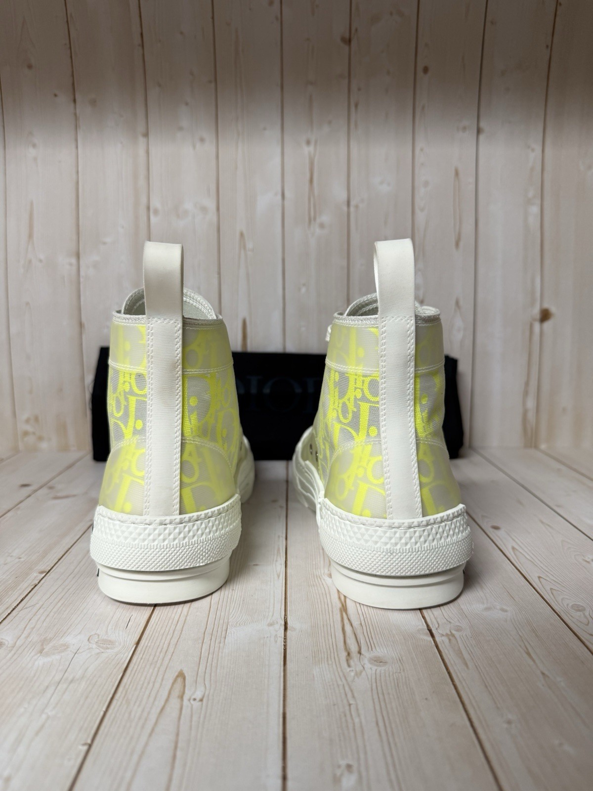 Christian Dior B23 Technical Canvas Oblique High-Top Sneaker Yellow Sz 35 / 5
