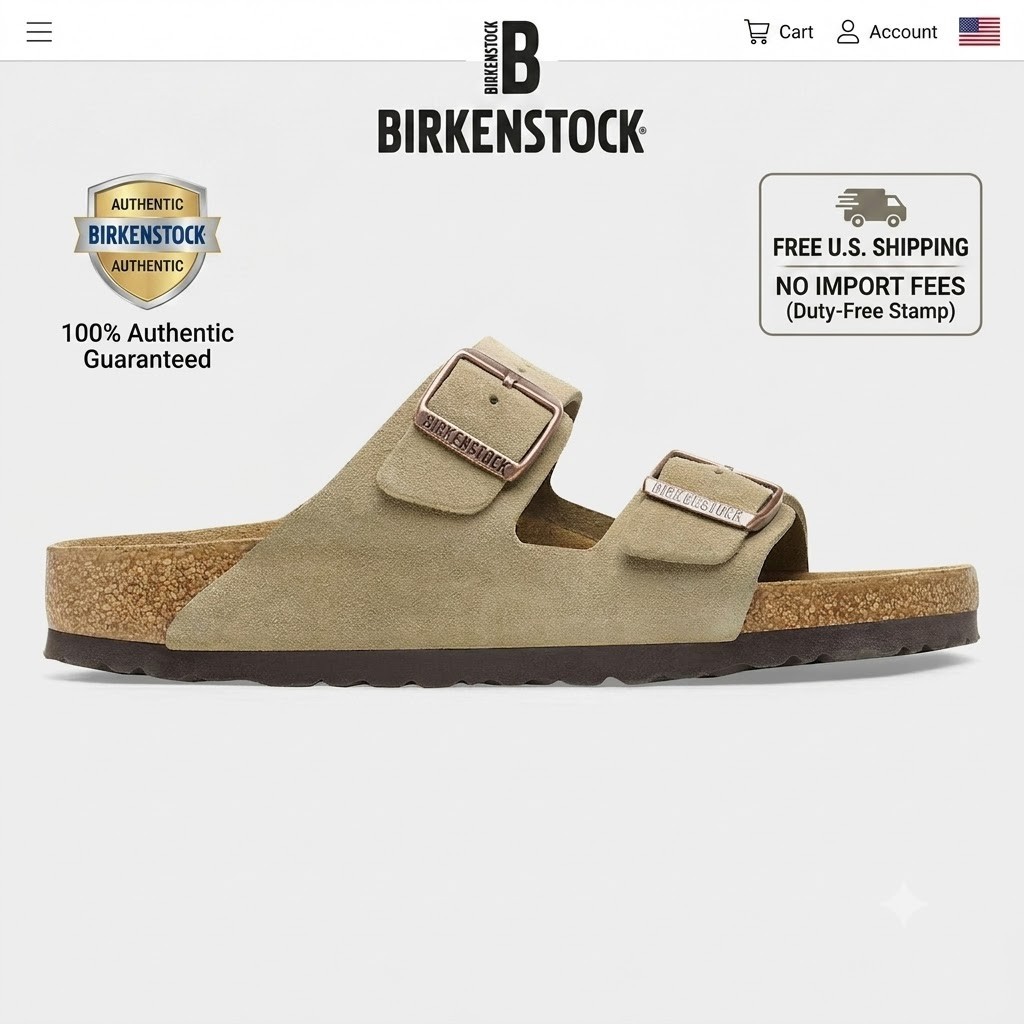 Free Shipping Authentic Birkenstock Arizona Suede Leather SIZE US NO IMPORT FEE