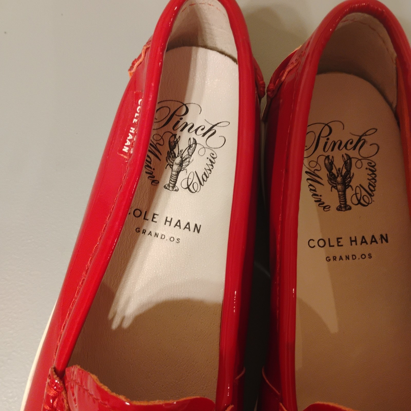Cole Haan Pinch Maine Classic 7 1/2 Red Pantend Leather Pennie Loafer