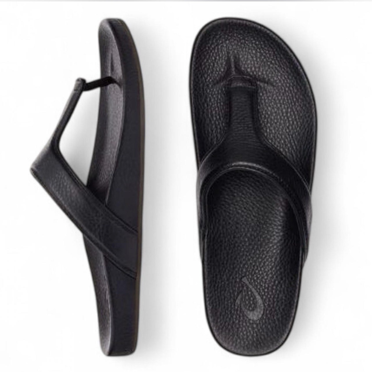 OluKai Women’s Kipe’a Lipi Black calfskin Leather sandals 10 Eur 40 EUC