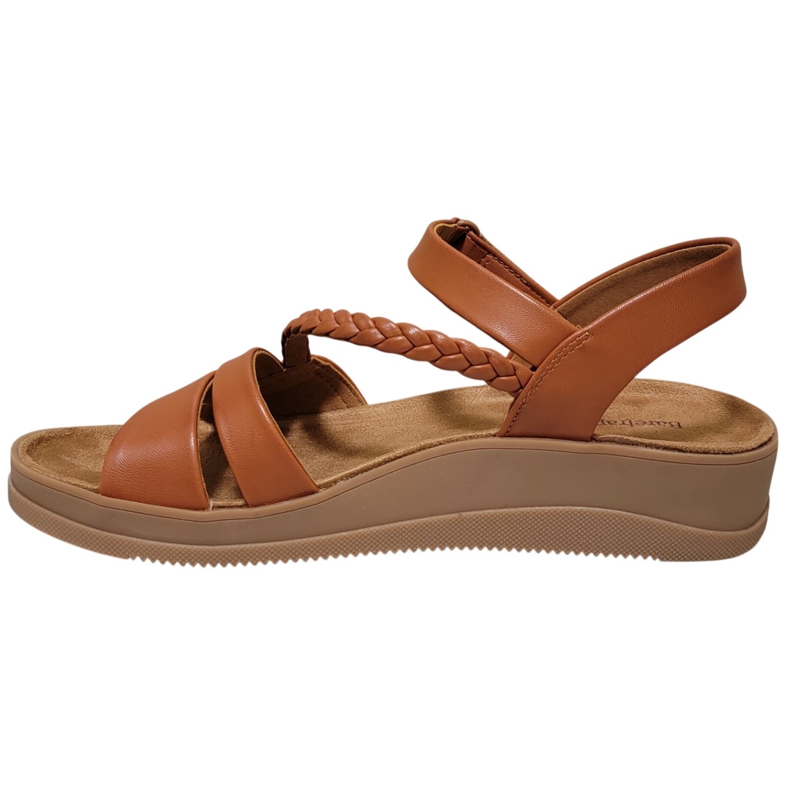 Baretraps Women Flicka Wedge Heel Slingback Sandal Size US 7M Dark Caramel Brown