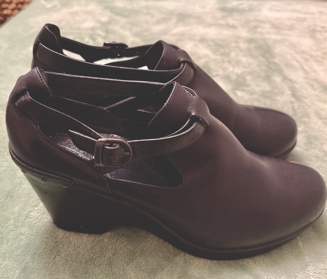 Dansko Beatrice Black Leather Mary Jane Buckle Comfort Shoes US 10 M