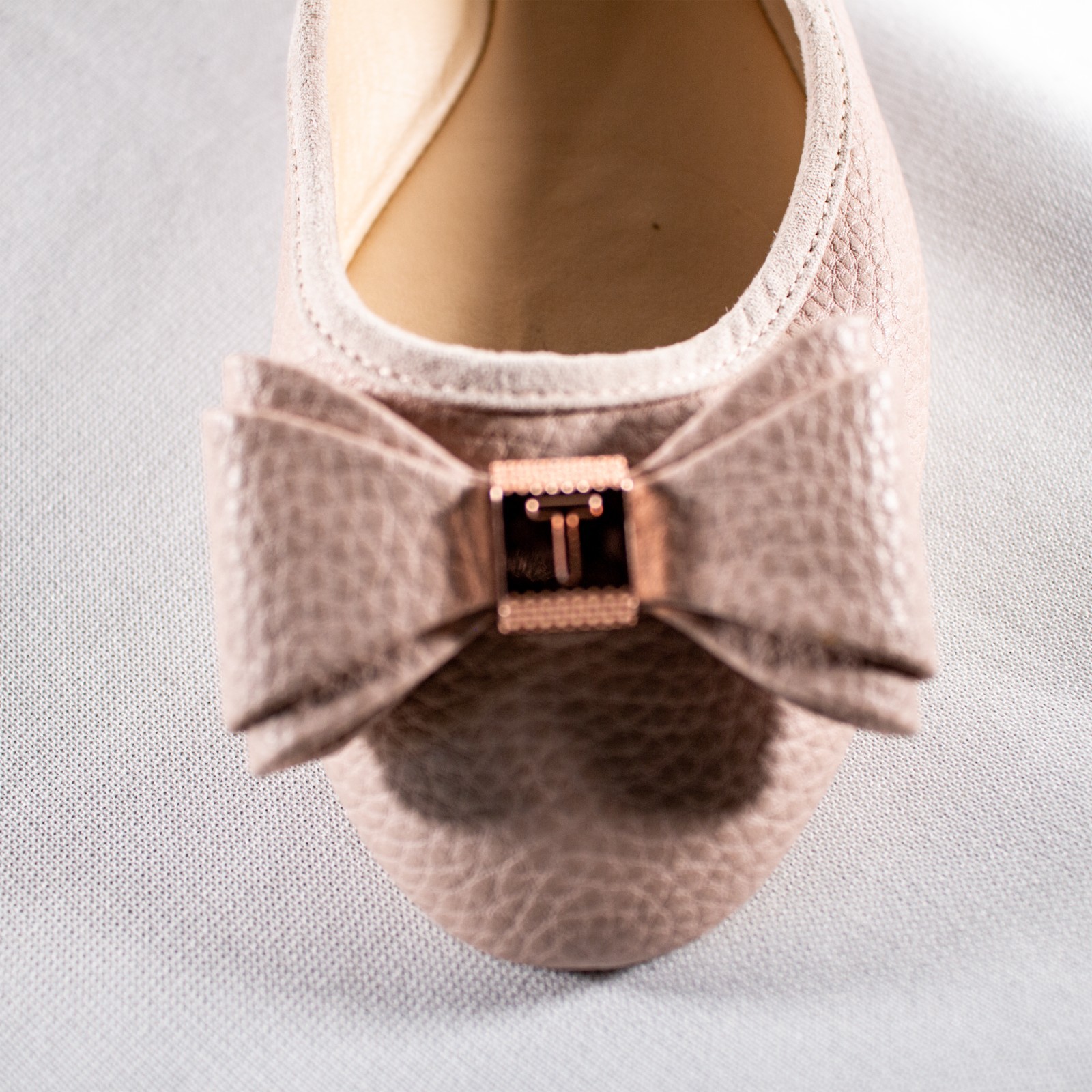 TED BAKER IMMET Pink Lavender Logo Women Flat Ballerina Bow Shoes Size 8.5