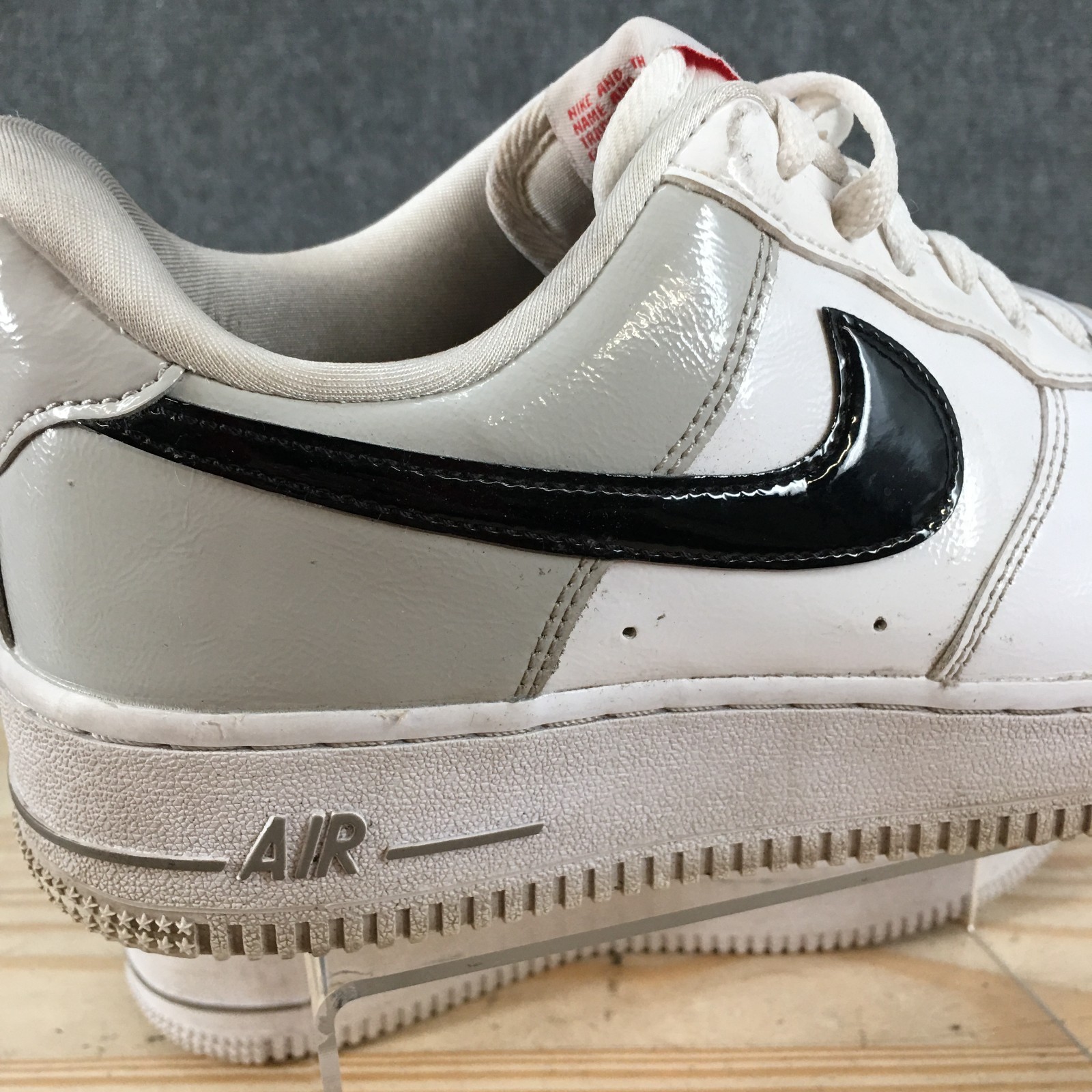 Nike Air Force 1 07 Essential Shoes Womens 8 Low Top Sneakers Black White Red