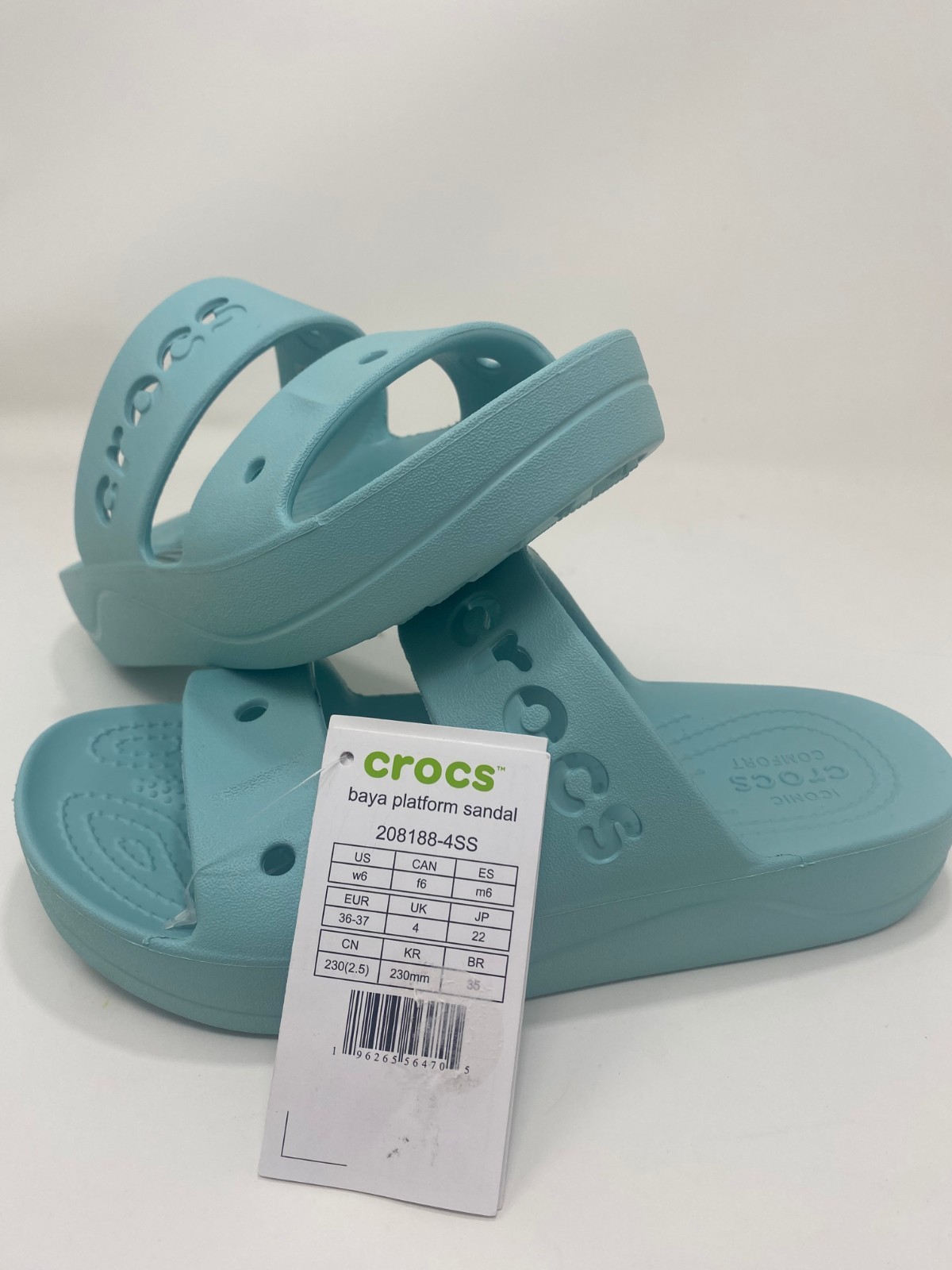 Crocs Baya Platform Sandal – Light Blue/ Teal – Women’s Size 6