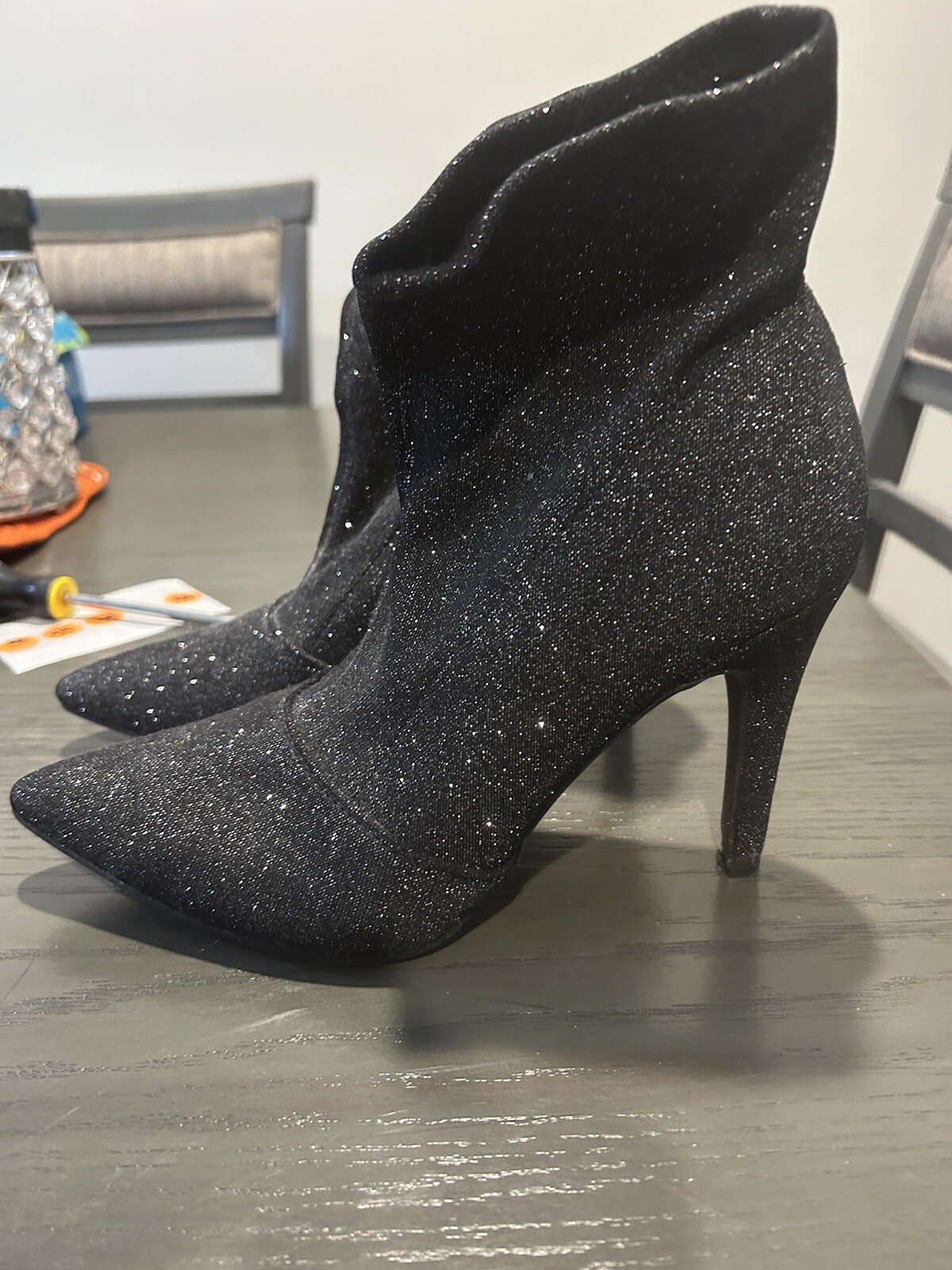 Trash Heels / Boots Women’s 7.5 Black With Shimmer