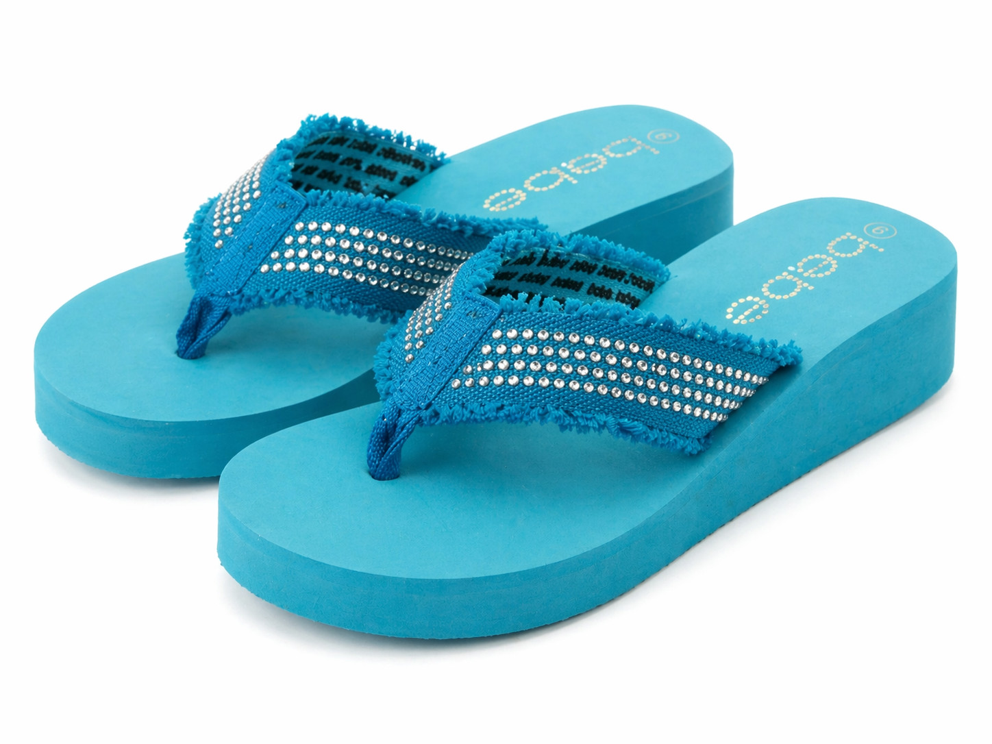 Women’s Platform Flip Flop Sandals – Rhinestone Strap | Comfort Foam Sole