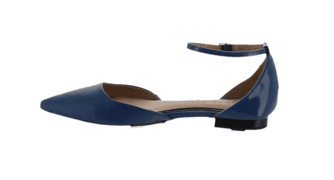 H Halston Leather Flats Adjustable Strap Layla Indigo 9 M