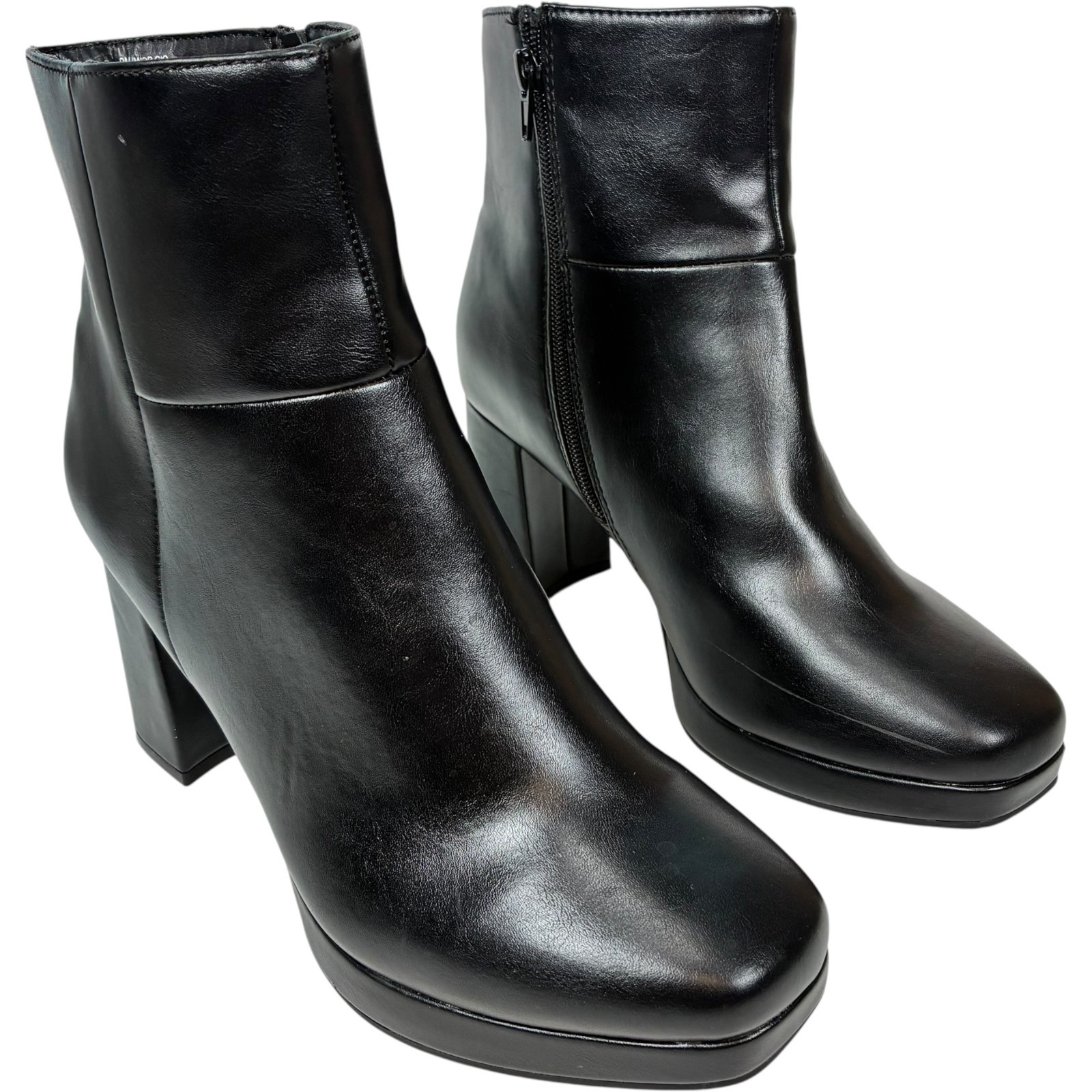 Worthington Gino Women’s Black 3.25in Block Heel Zip-up Bootie Size 9M