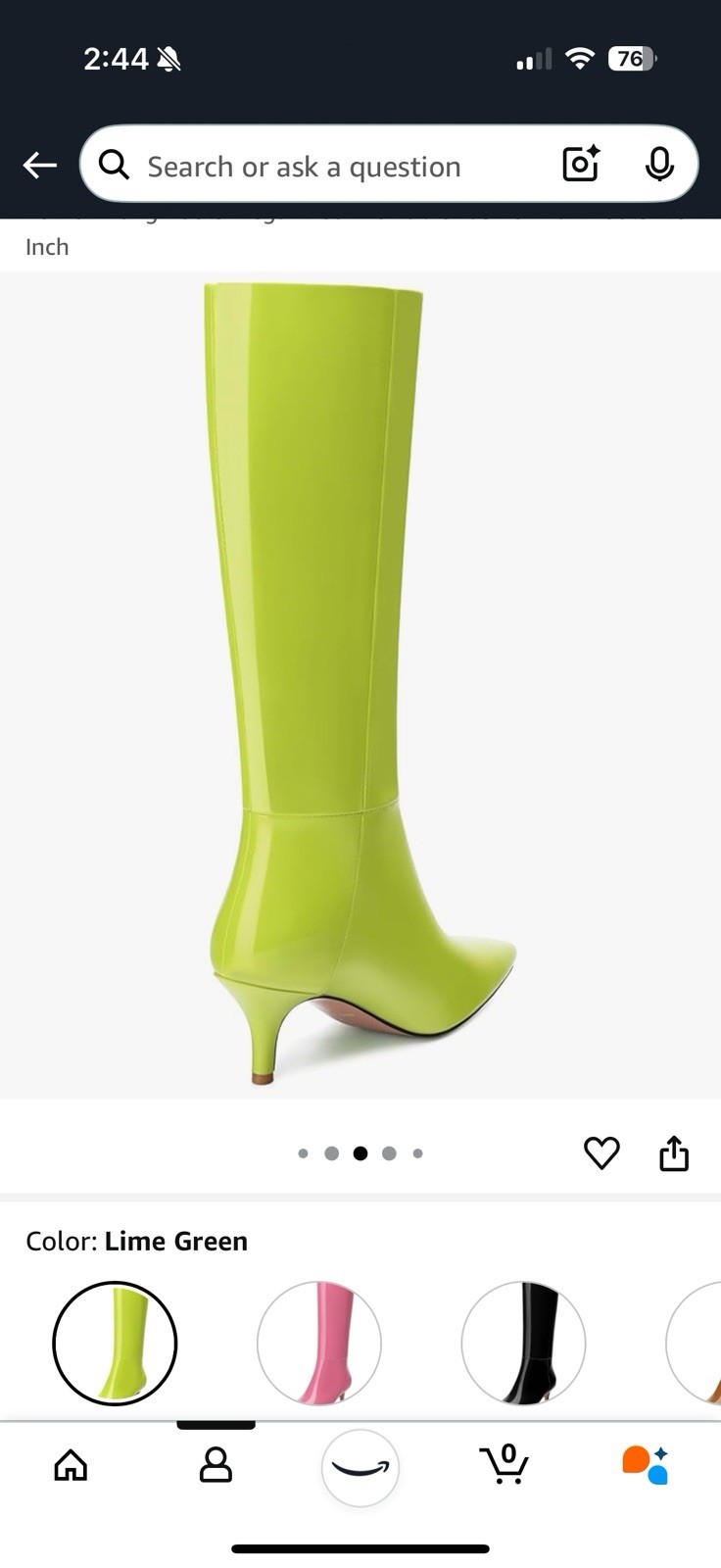Knee High Boots for Women Stiletto Heel Pointed Toe Patent Pull on 2.6 Inch