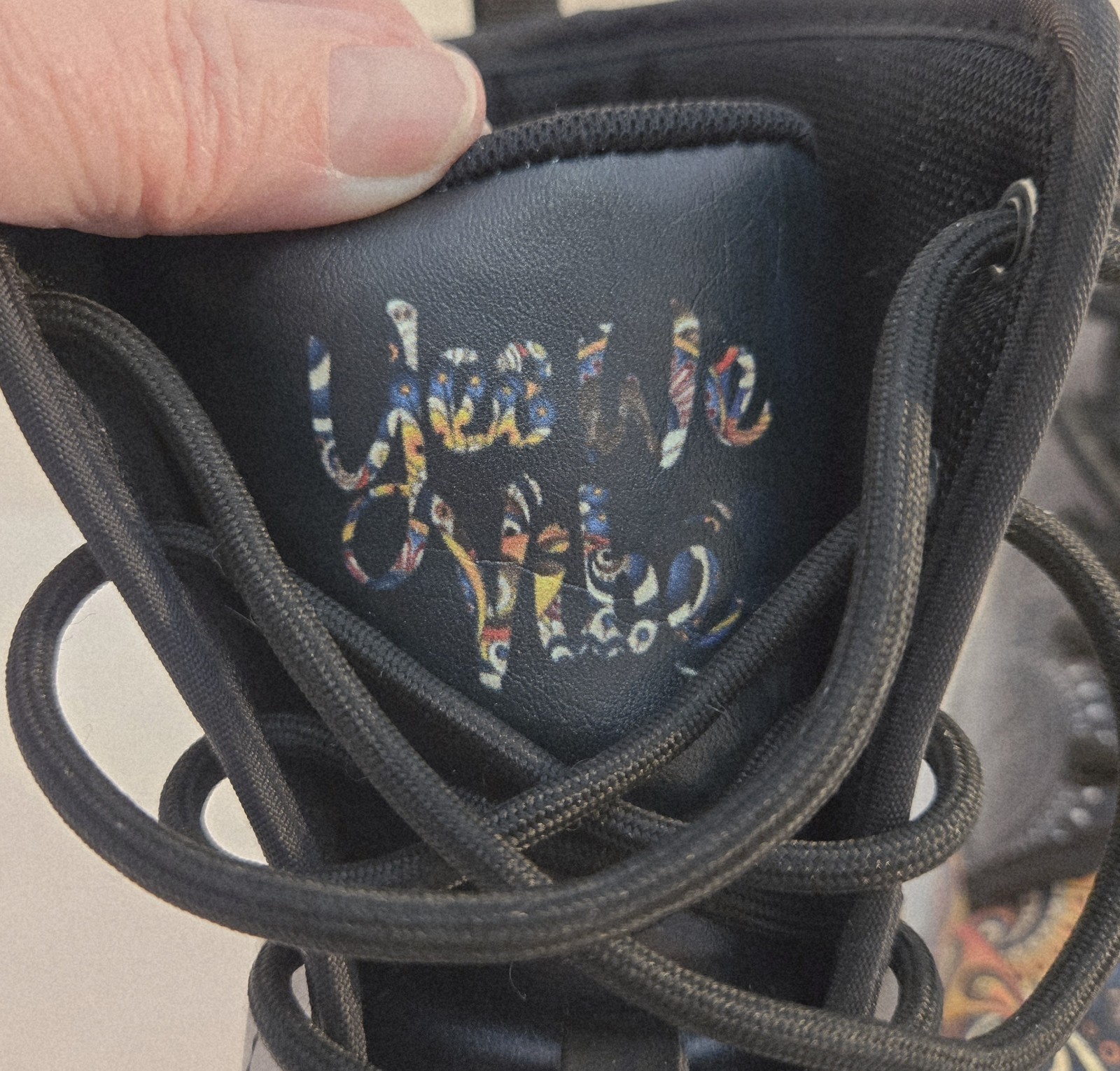 «YES WE VIBE» BOOTS Peace Sign Boho Hippie Punk Combat Goth F/8 M/6 Vegn Leather