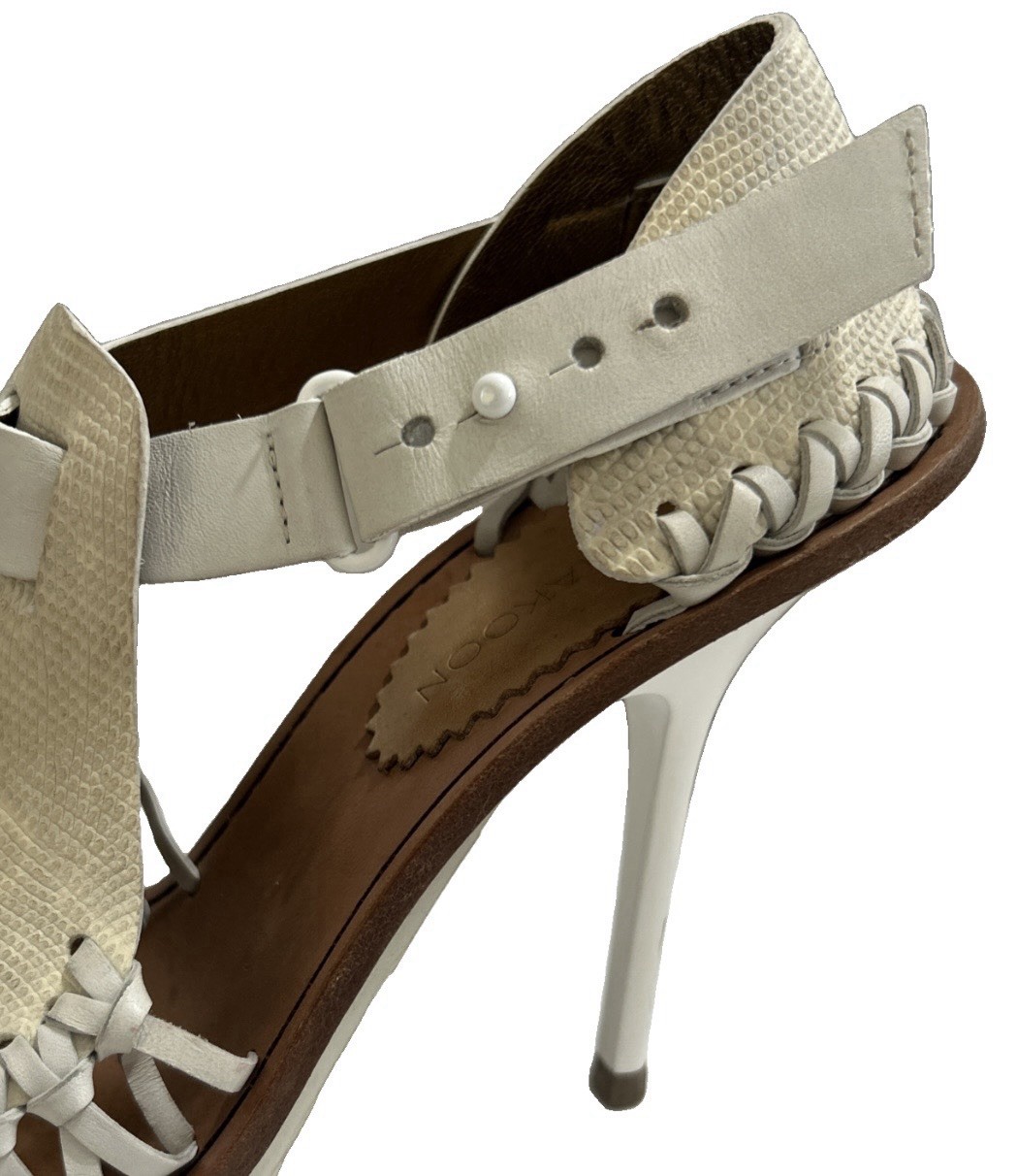 Thakoon Leather Huarache Inspired Ankle Strap Heels Womens EU 37.5 Italy