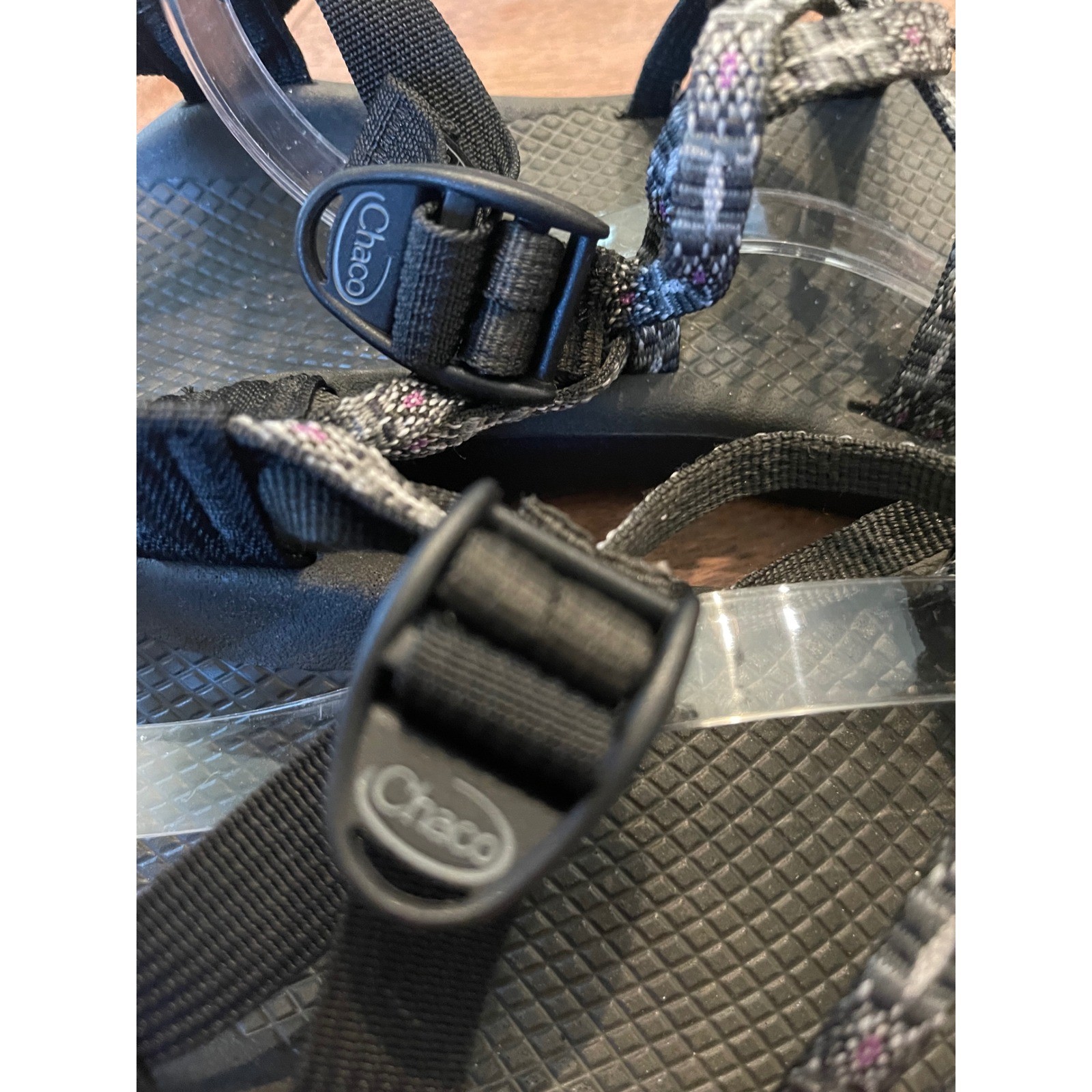 Chaco Z Cloud X2 Womens 9 Sandals Black Grey Pink Strappy Toe Loop Hiking Shoes