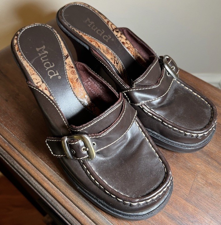 Y2K Mudd Brown Platform Loafers Chunky Heel Penny-Style Slip-Ons 2000s Retro 7
