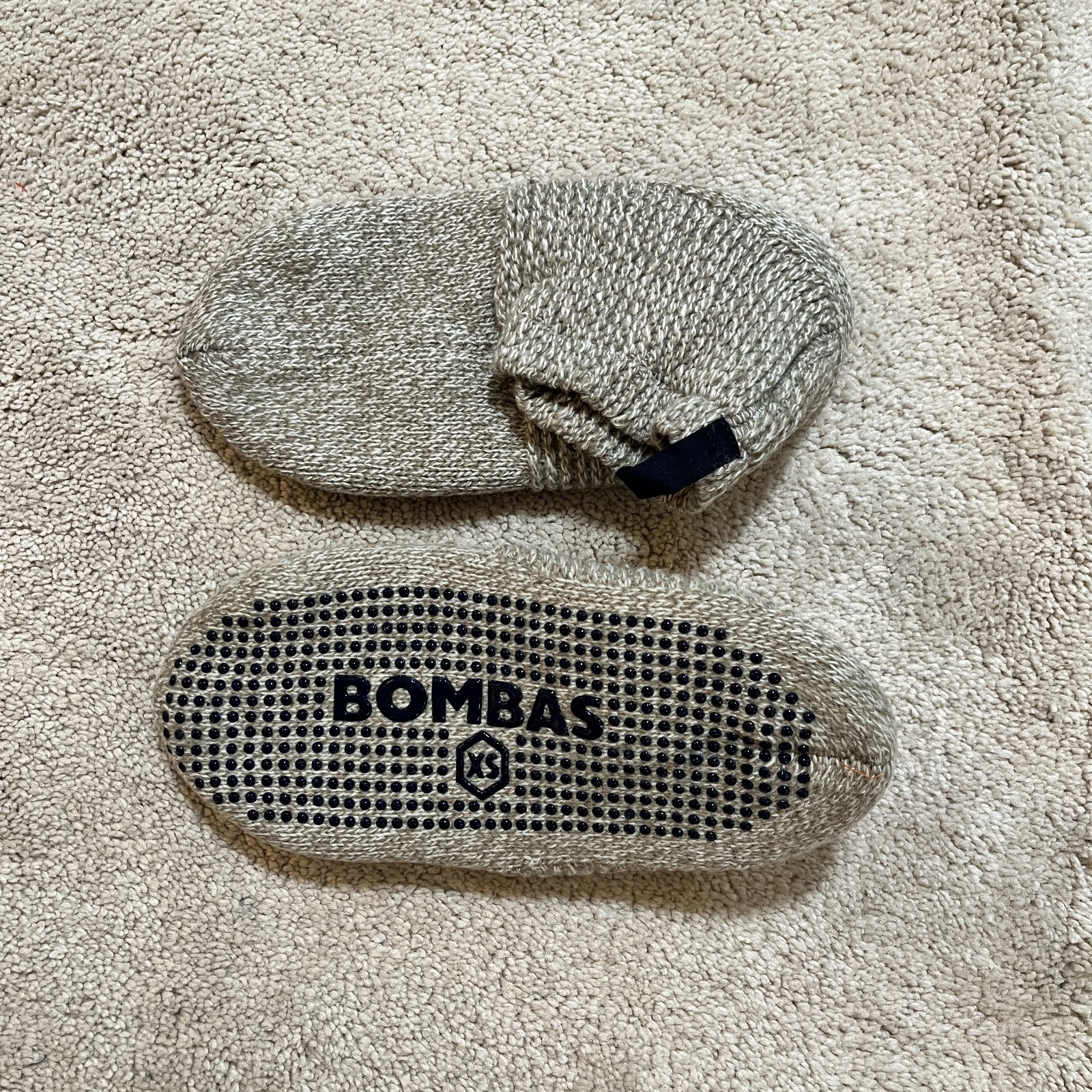 NWOT BOMBAS Gripper Slippers Lined Taupe Size XS Extra Small (US W 5-6.5) Women