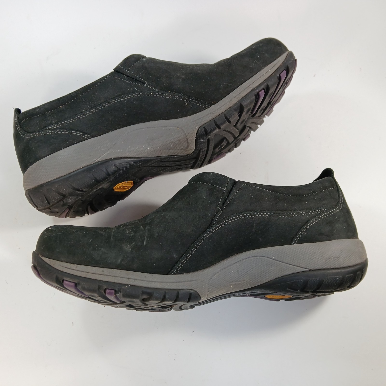 Dansko Patti Slip-On Shoes Black Nubuck Leather Vibram Womens Size: 39 / 8.5-9