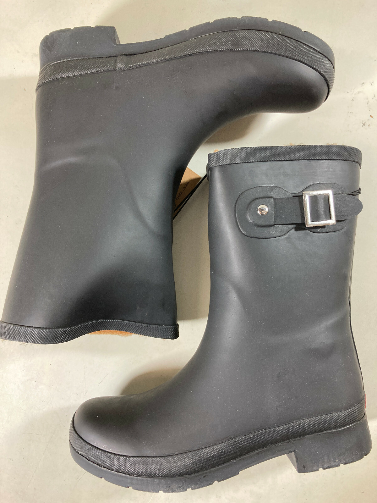 NIB! Chooka Women’s Delridge Fleece Lined Mid Waterproof Rain Boots – BLACK