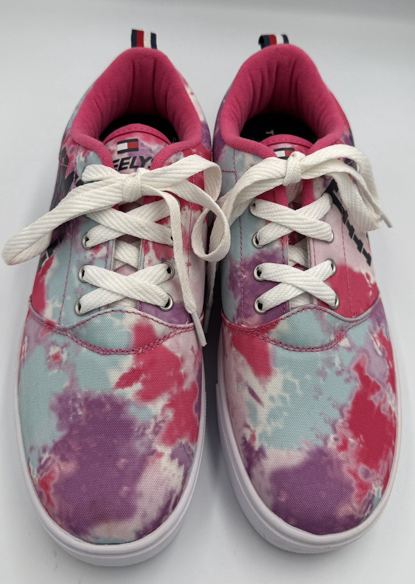 Tommy Hilfiger Heelys Women’s Sz 8 Skate Tie Dye Pink Sneakers Shoes NO WHEELS