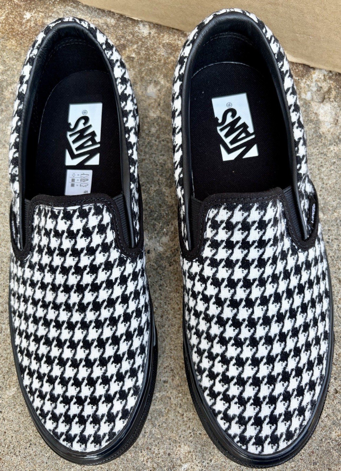 M8.5 W10-VANS LX Classic Slip-On 98 Skate Sneaker Houndstooth FREE SHIPPING