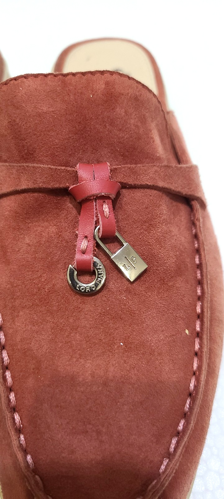 Loro Piana Summer Walk Mules Suede Loafers Rust Red Flats Size EU 37 US 6.5
