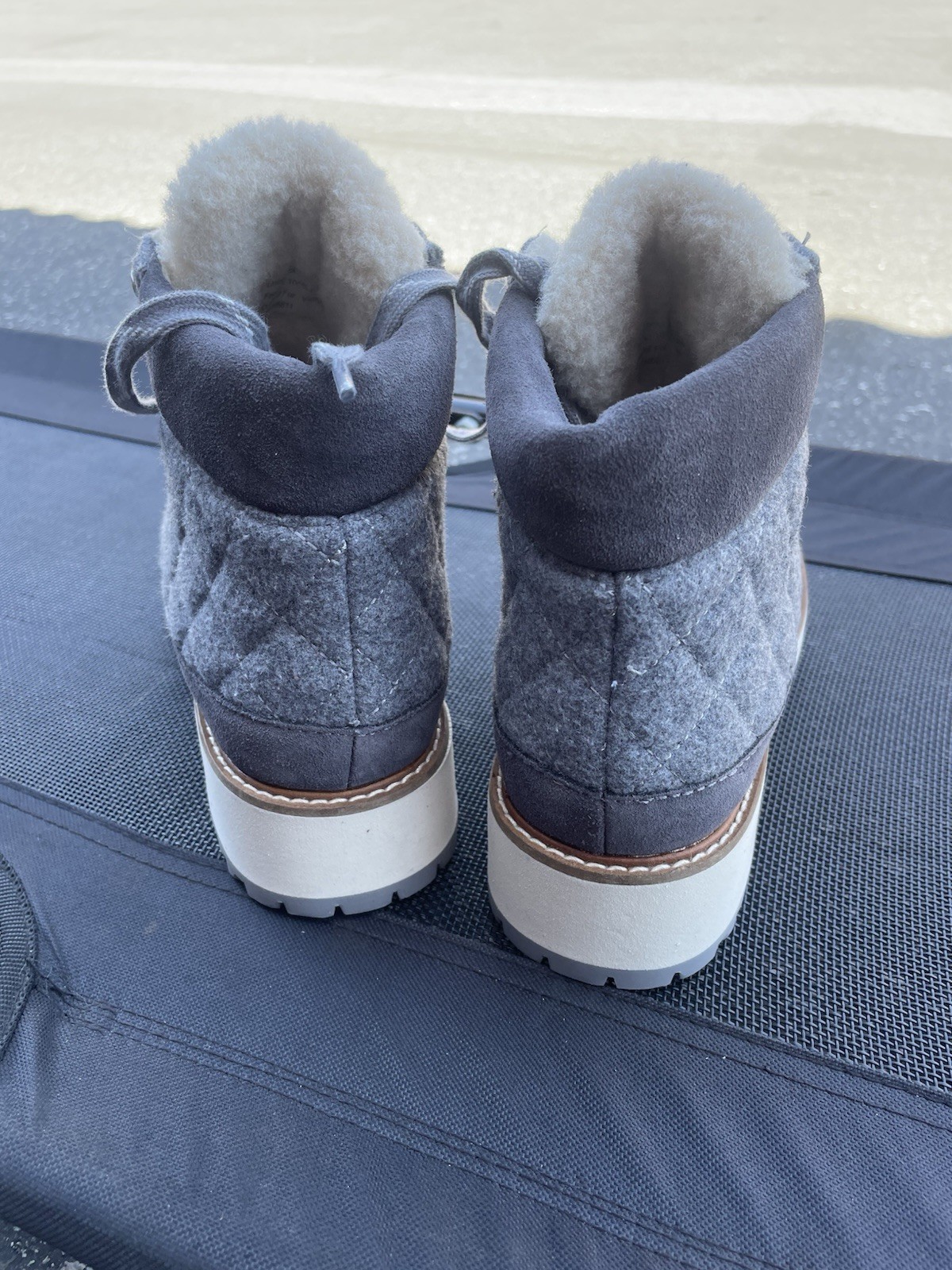 Talbots Jules Hiker Brushed Flannel Diamond Quilted Boots