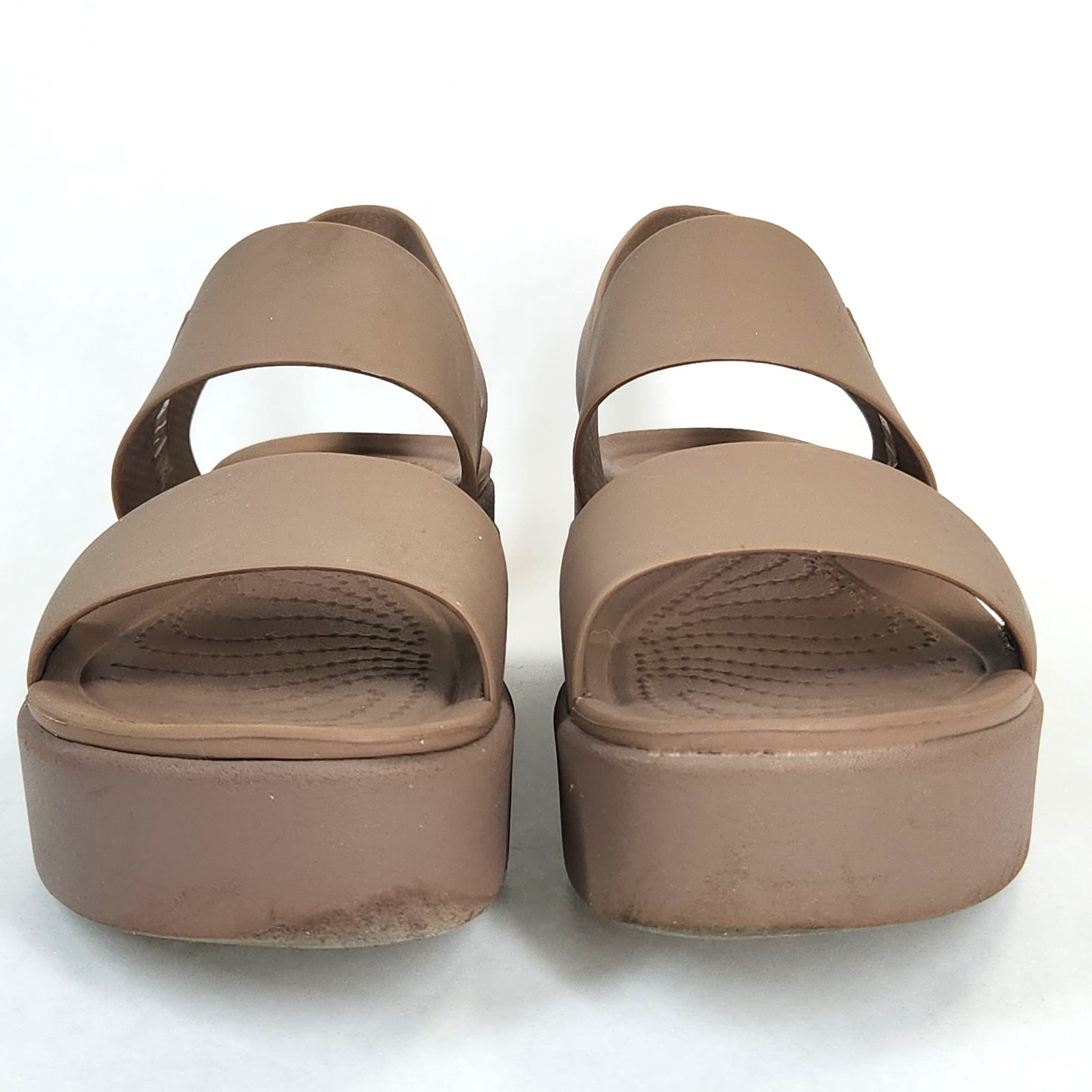 Crocs Brooklyn Low Wedge Sandals Women 5 Mushroom Platform Slingback Comfort