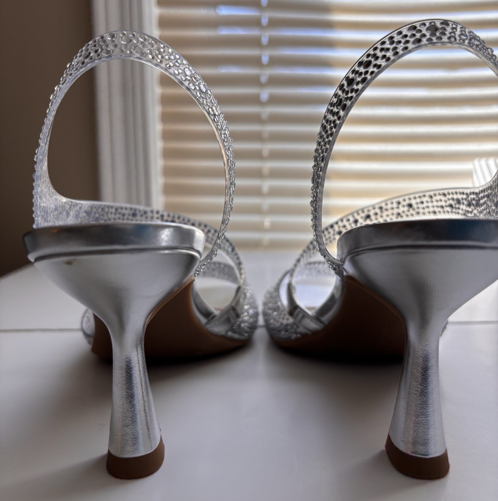 Silver Clear Rhinestone Evening Party Wedding Shoes Alex Marie Sutton