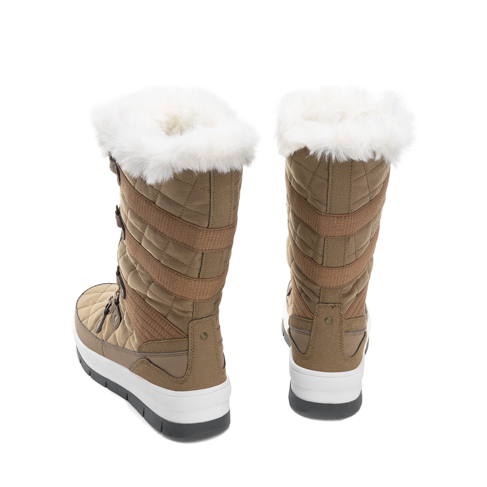 Women’s Snow Boots Soft Warm Fur Lined Lace up Mid Calf Outdoor Indoor Ski Boots