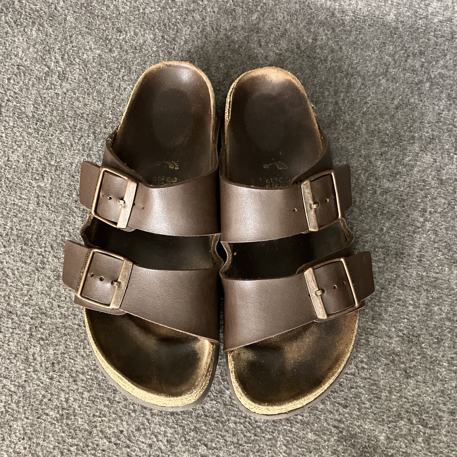 Birkenstock Arizona Sandals Women 7 – 7.5 EU 38 NARROW Brown Birko Flor