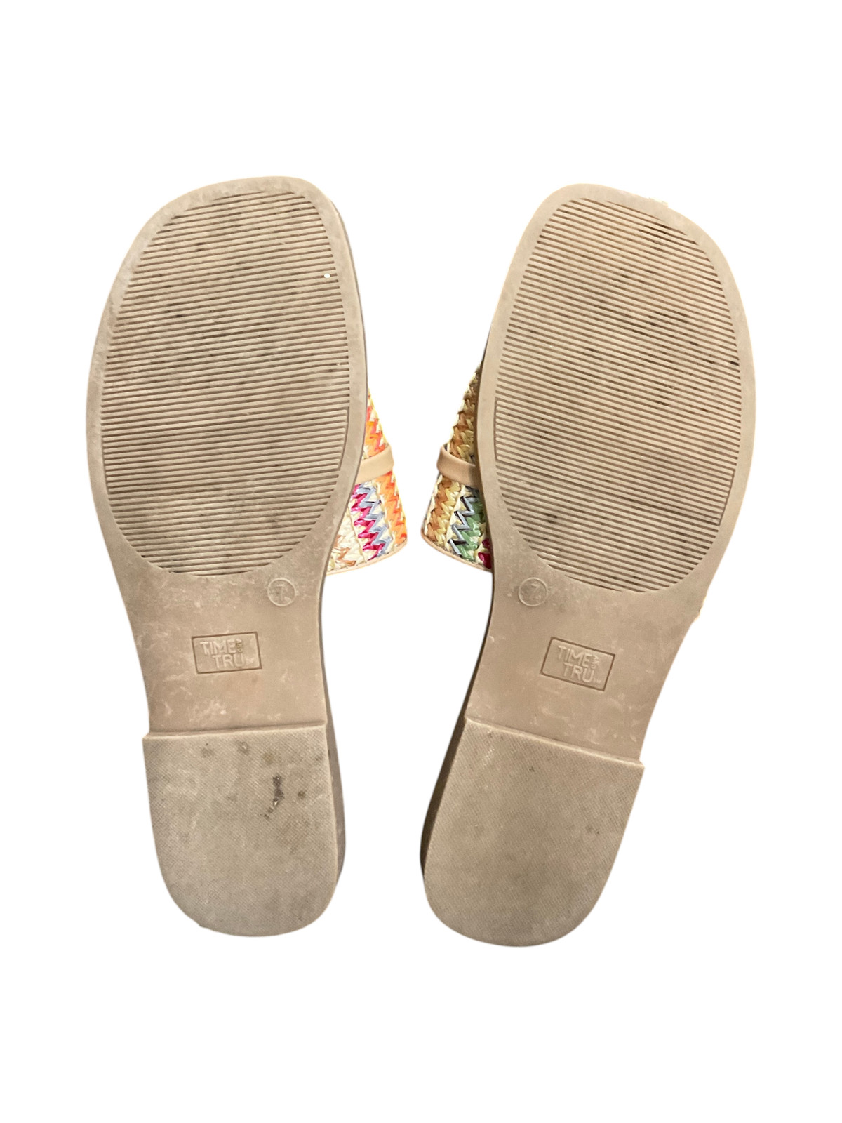Time and Tru Women’s Multicolor Slide Sandals Size 7