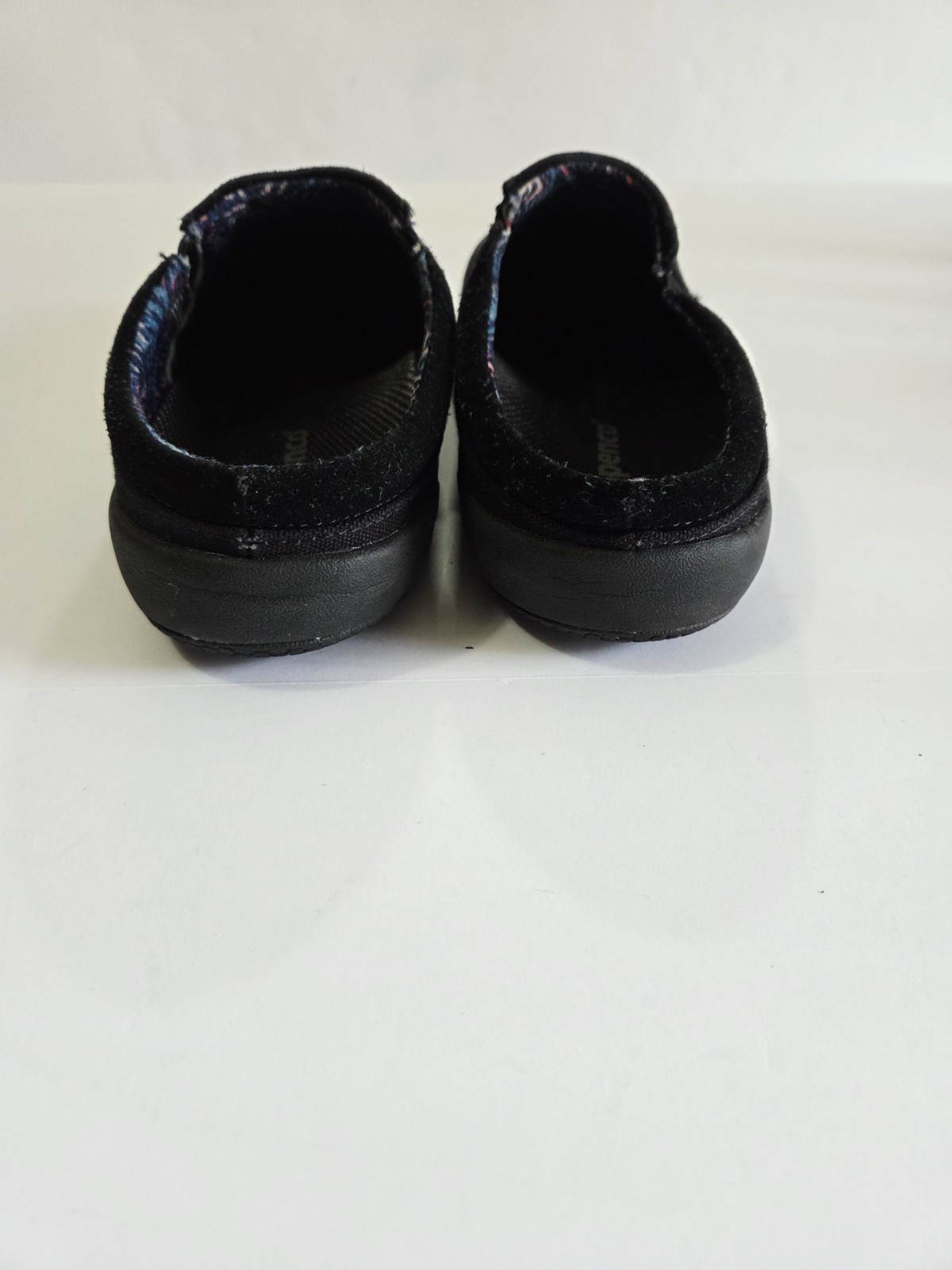 SPENCO WOMENS SIESTA NUEVO CLOG MULE SLIPPER US 9D BLACK CANVAS TOTAL SUPPORT