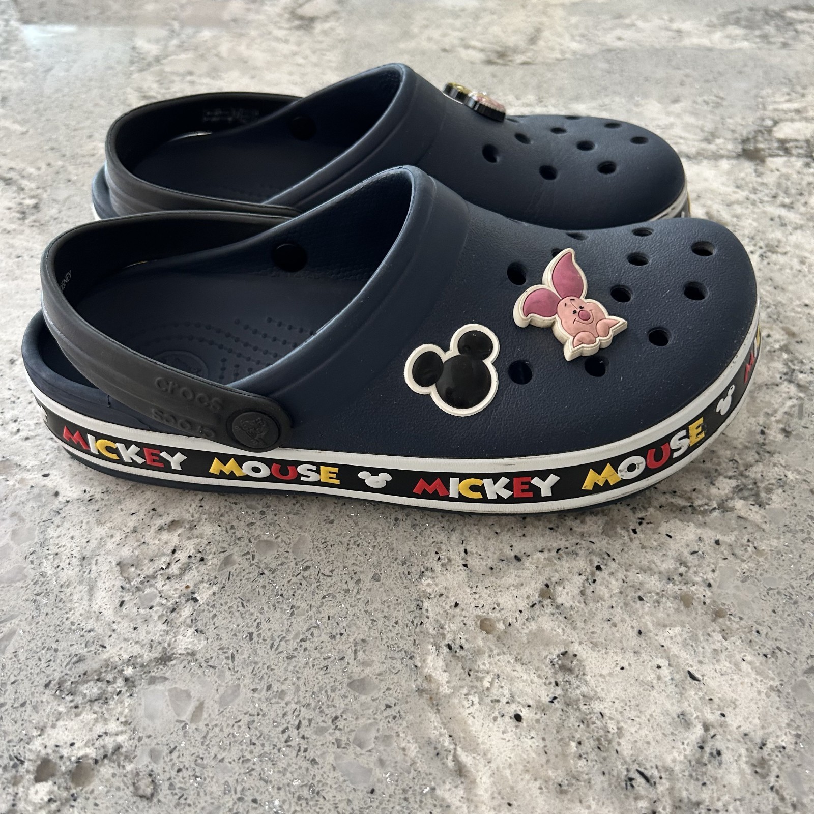 Mickey Mouse III Crocs Blue with Mickey Mouse Graphics Midsole Women’s Size 8