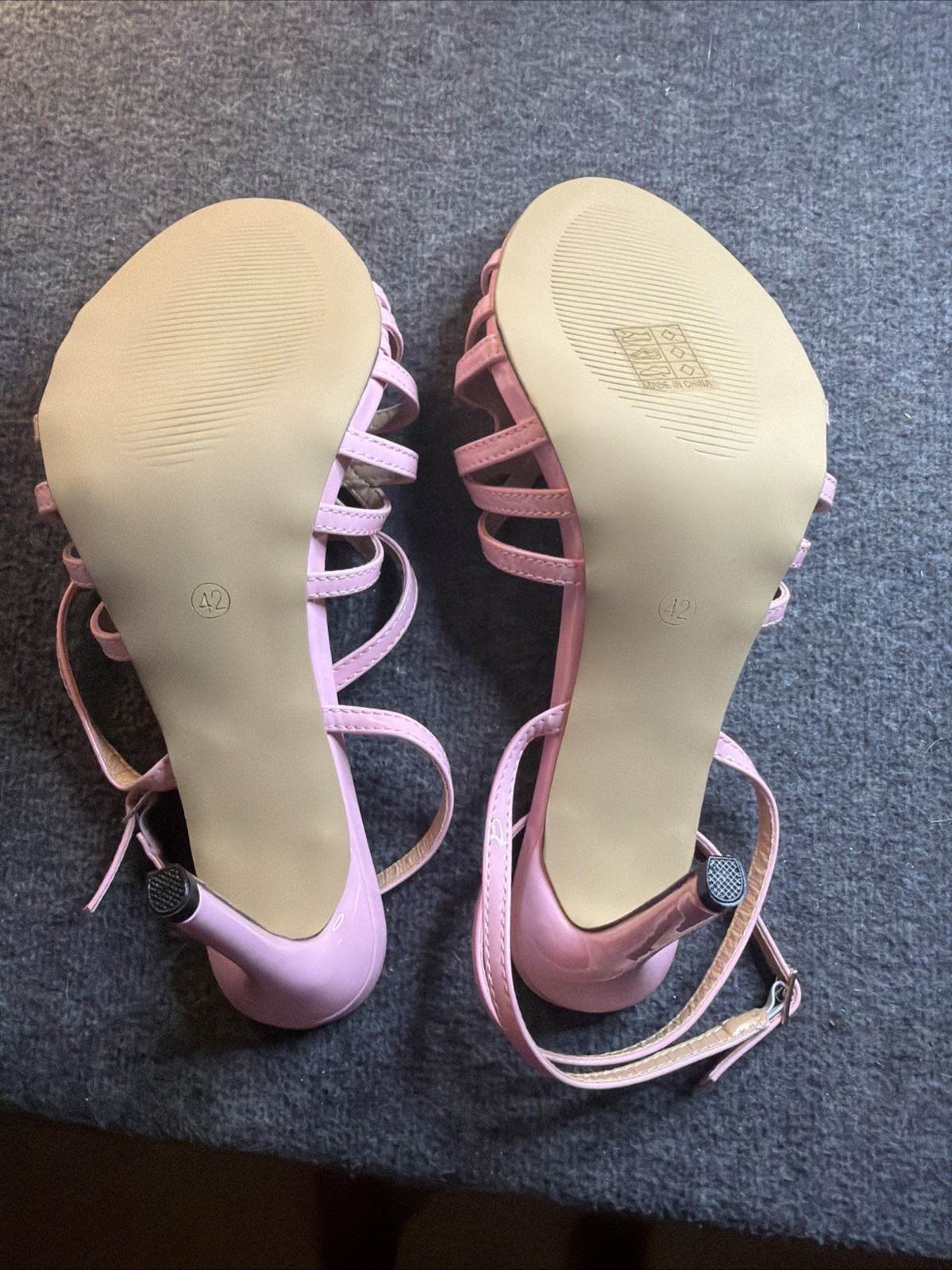Round Toe Stiletto Heel Casual Versatile Ankle Strap Pink Ladies High Heels