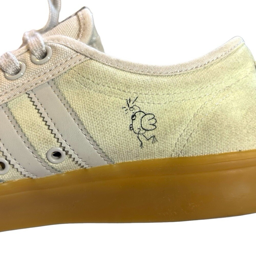 Adidas Nizza Platform Shoes Rare Unique Lemony Cream Color w/ Music Graphics 8