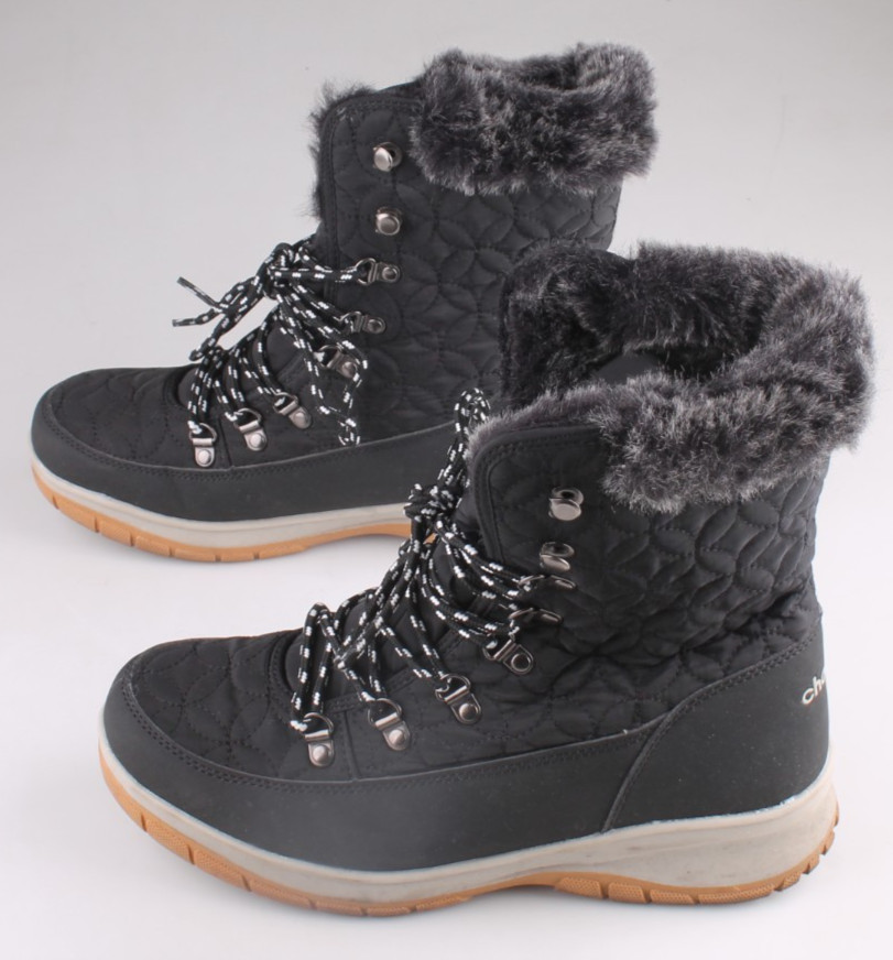 Chooka Belltown Mid Faux Fur Insulated Winter Boots Black Size 9 EUC In Box