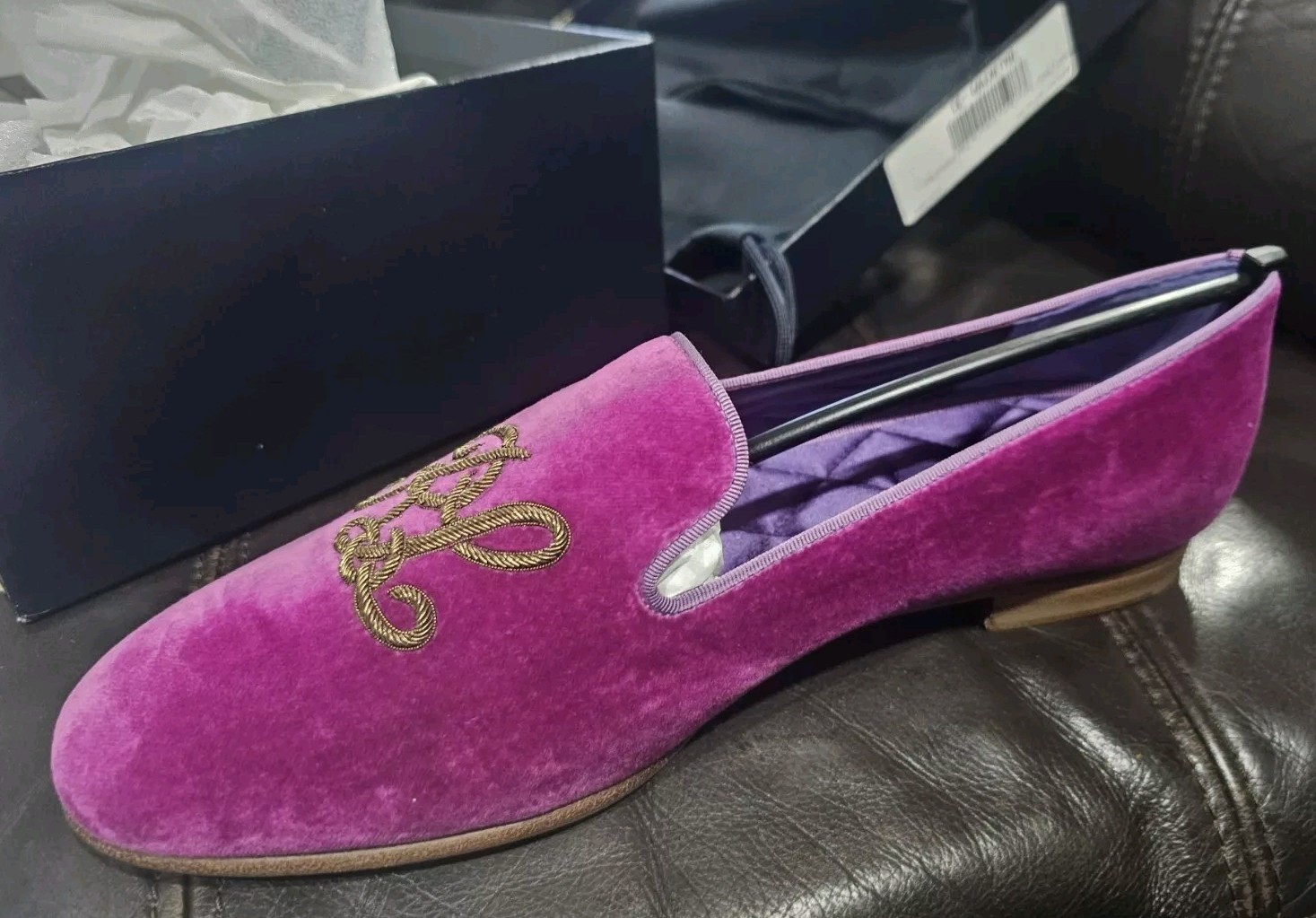 Ralph Lauren Collection Alonzo Velvet Loafers