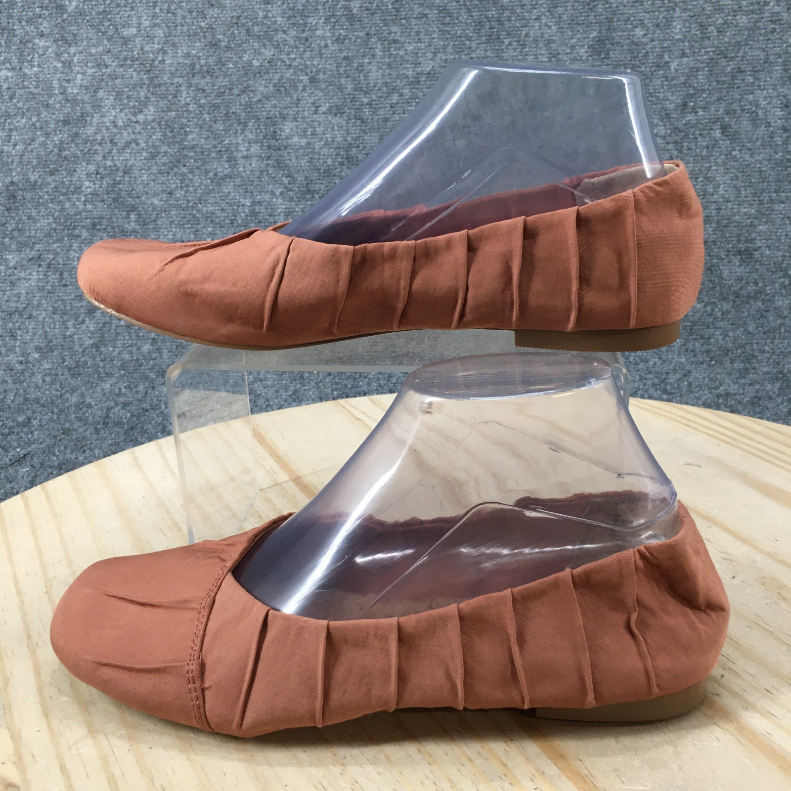 Korks Shoes Womens 7.5 M Ballet Flats Orange Fabric Slip On Fabric Comfort