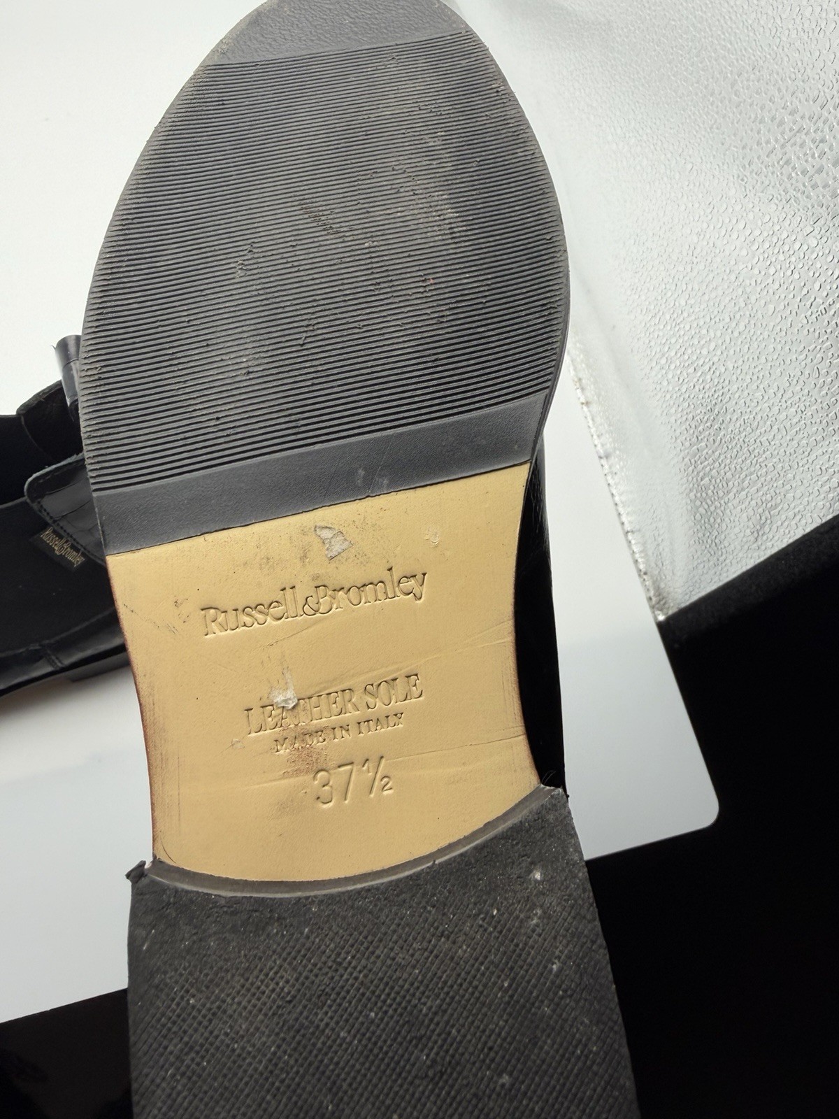 Russell & Bromley Chelsea Boots Black Croc Embossed Leather EU 37.5 US 6.5